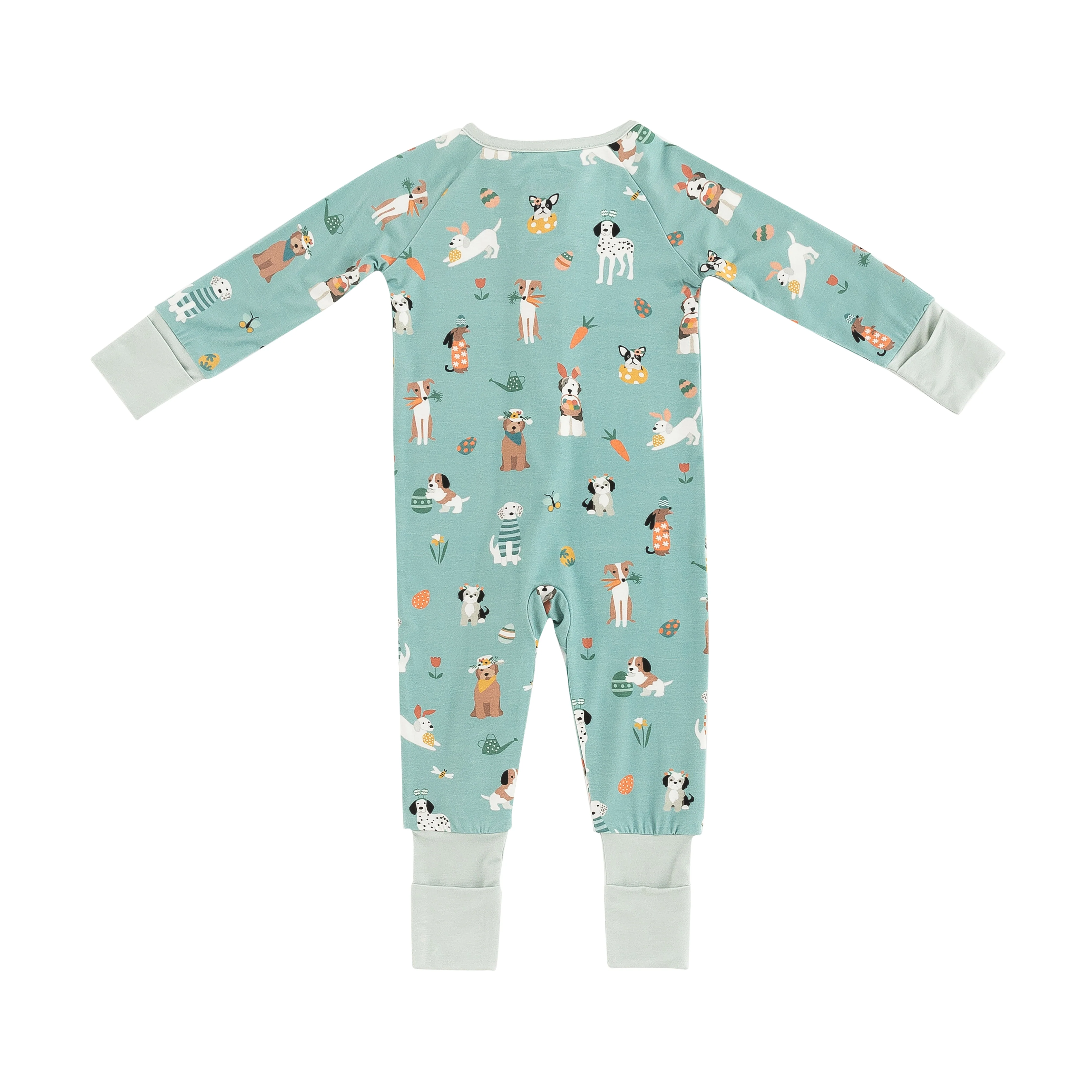Puppy Egg Hunt (Convertible Zip Footies) - Aquamarine - Image 8