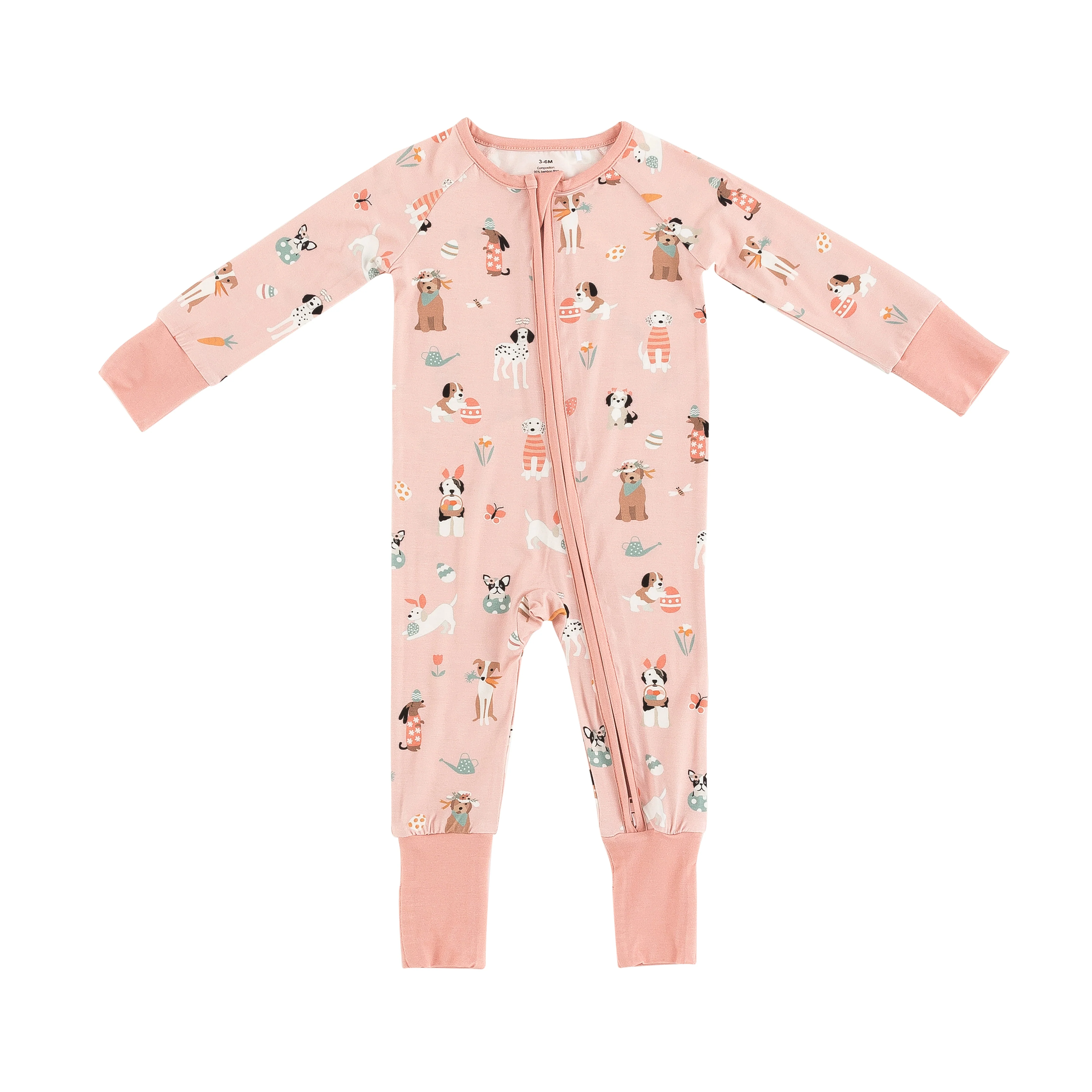 Puppy Egg Hunt (Convertible Zip Footies) - Pink - Image 2