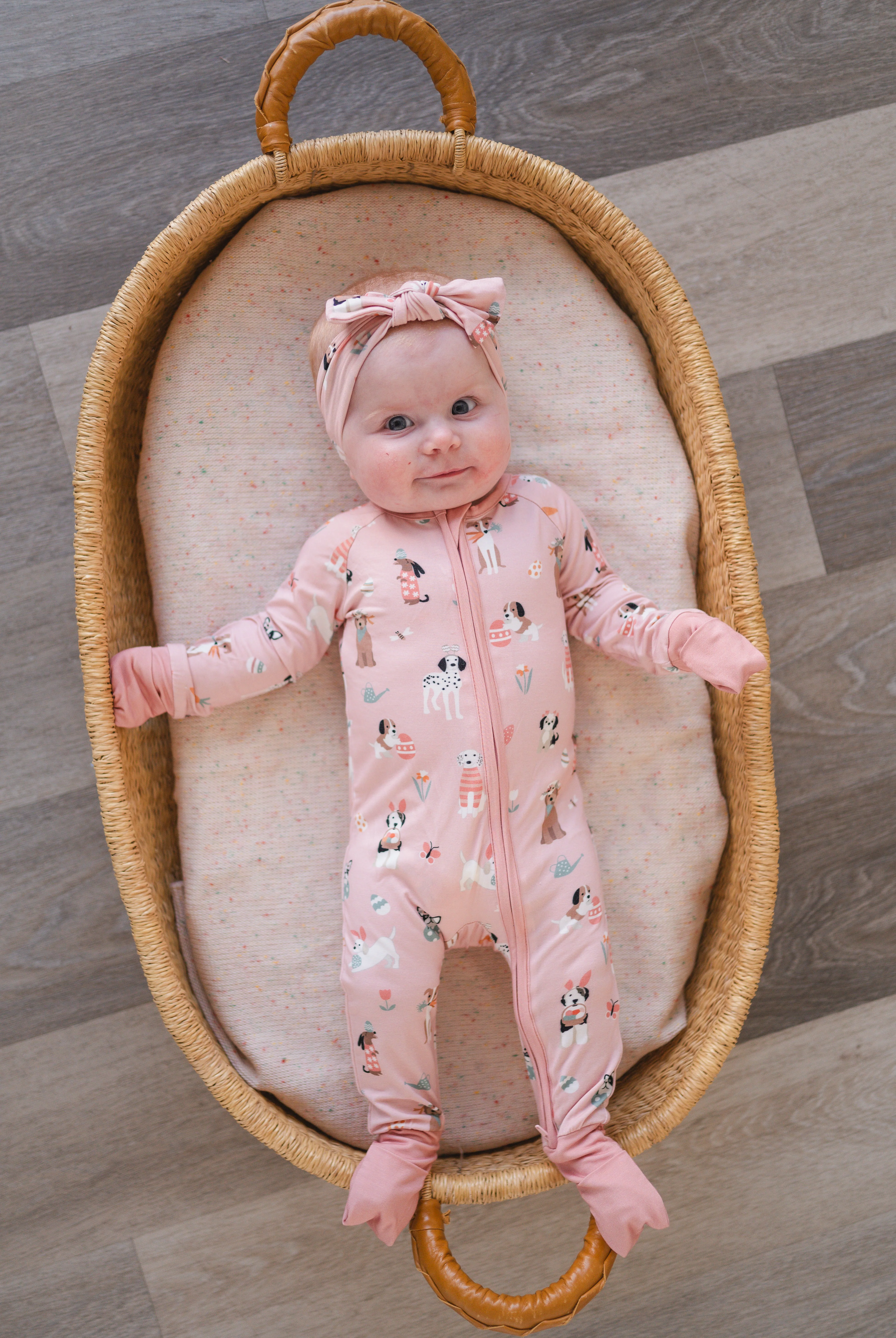 Puppy Egg Hunt (Convertible Zip Footies) - Pink - Image 3
