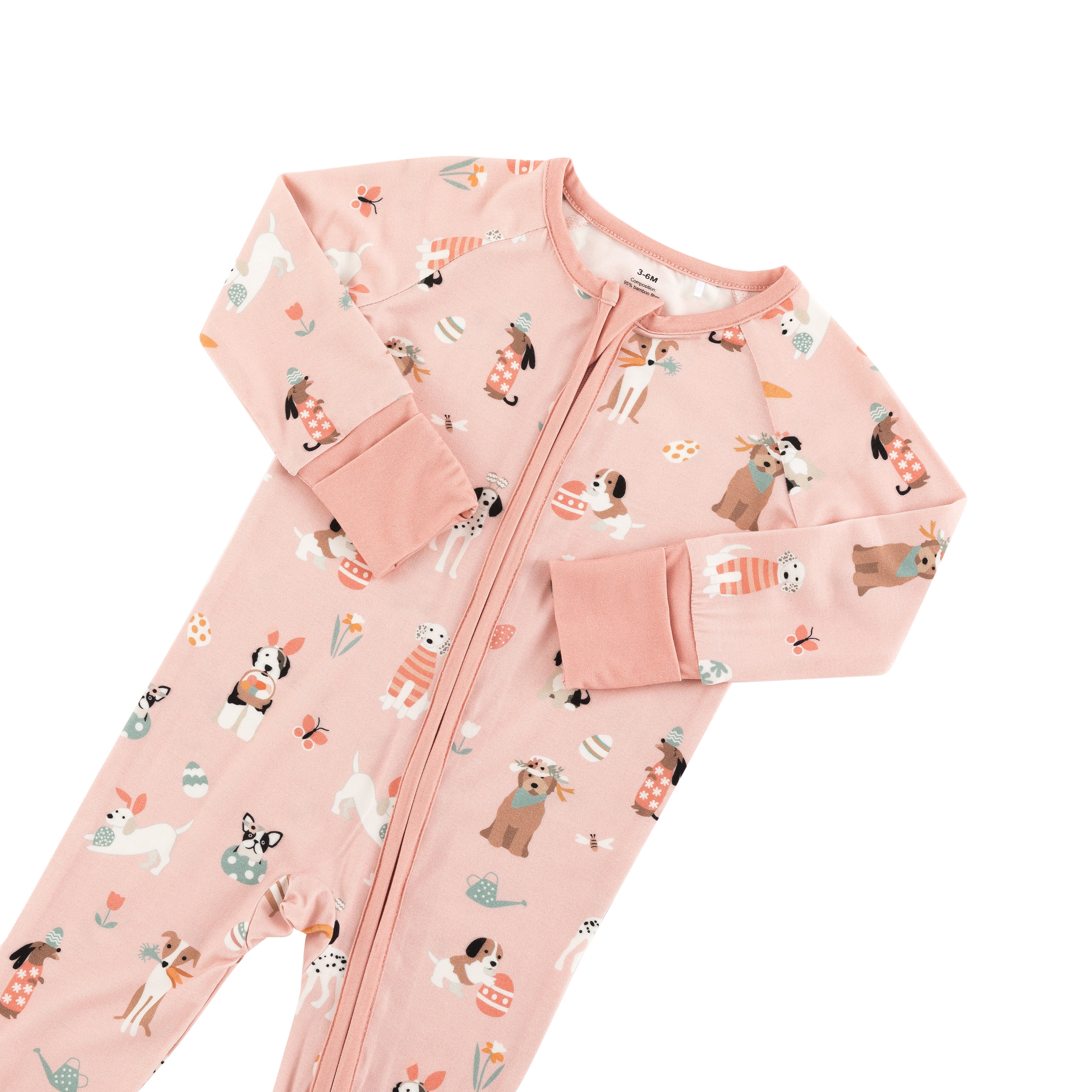 Puppy Egg Hunt (Convertible Zip Footies) - Pink - Image 4