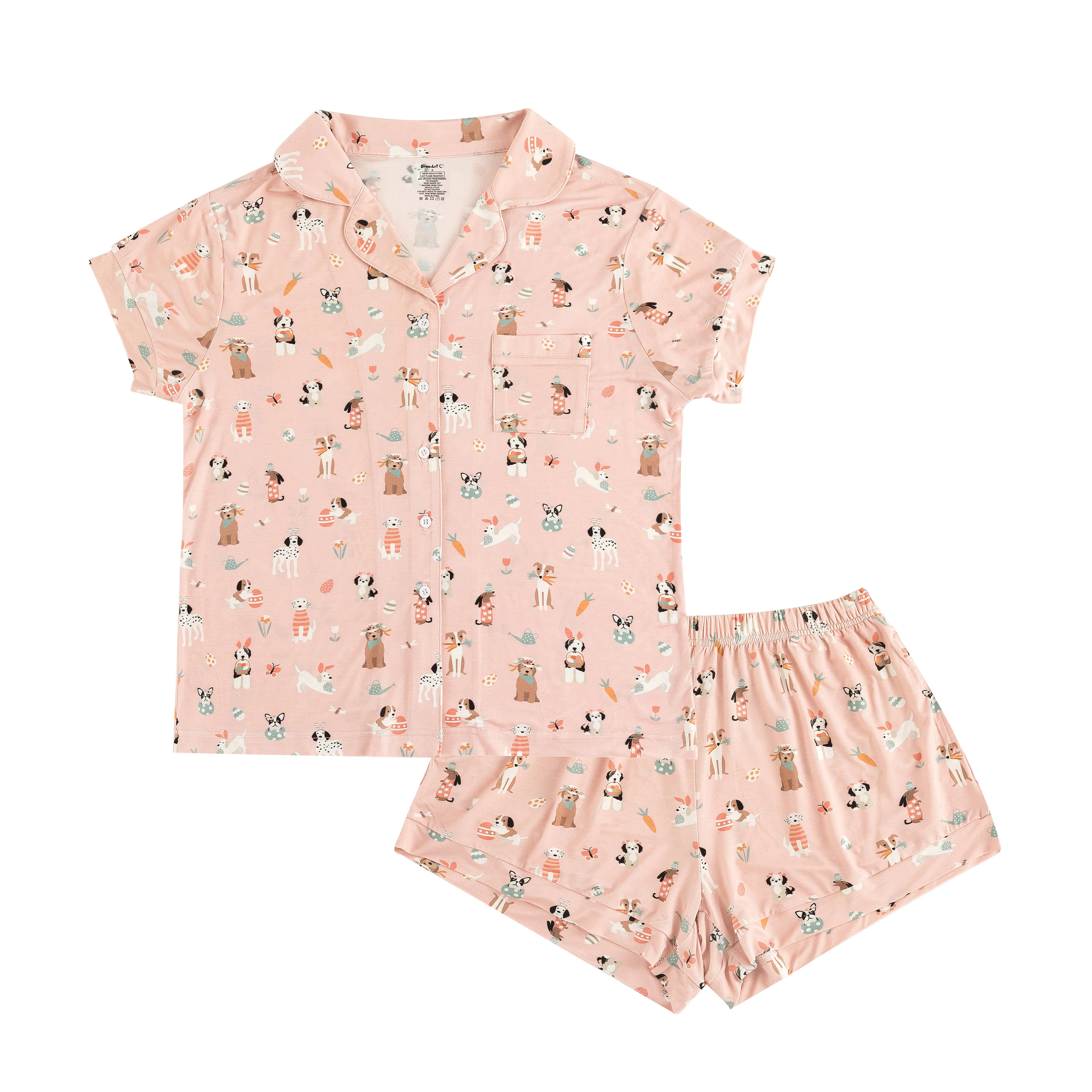 Puppy Egg Hunt (Women's Short Sleeve PJ) - Pink - Image 2