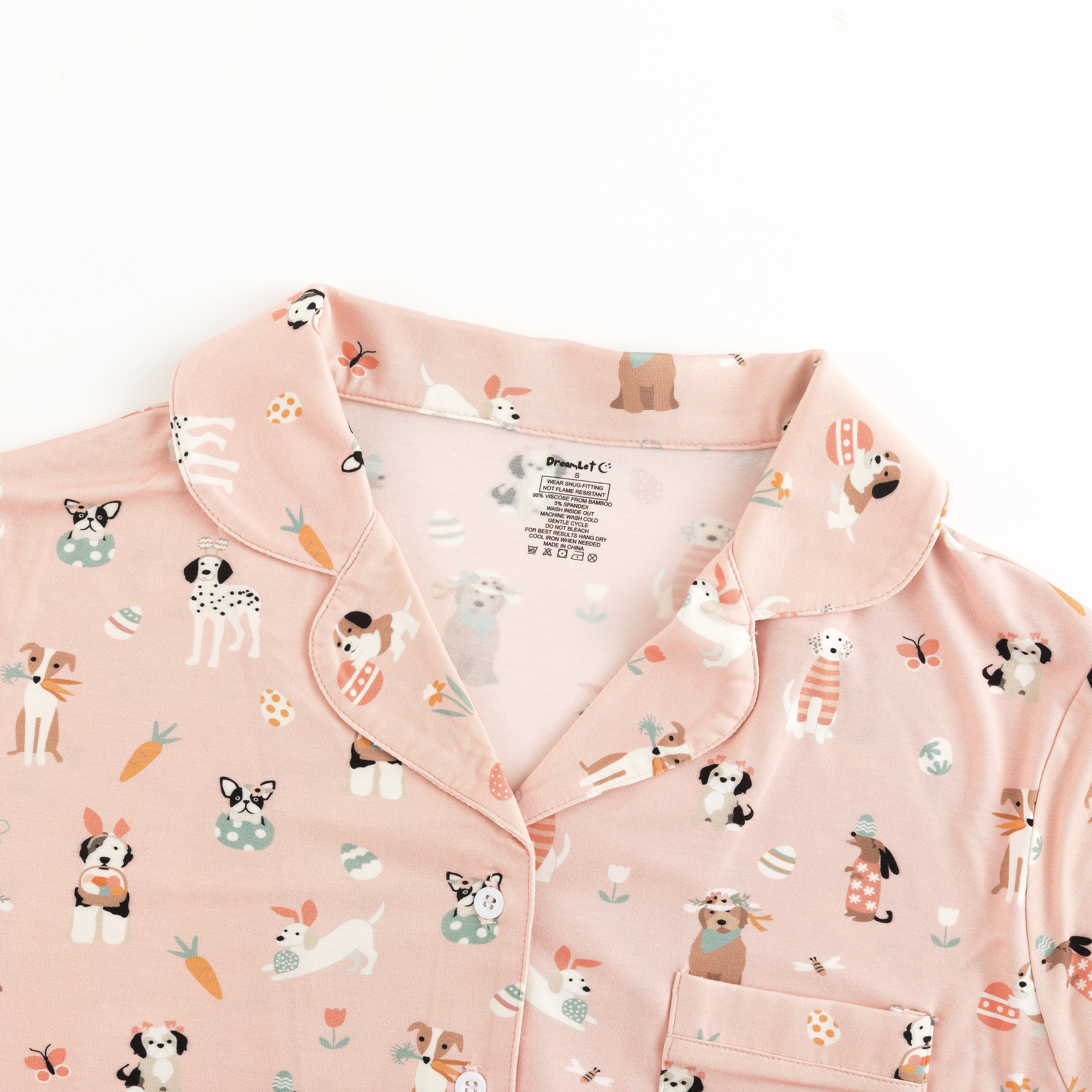 Puppy Egg Hunt (Women's Short Sleeve PJ) - Pink - Image 3