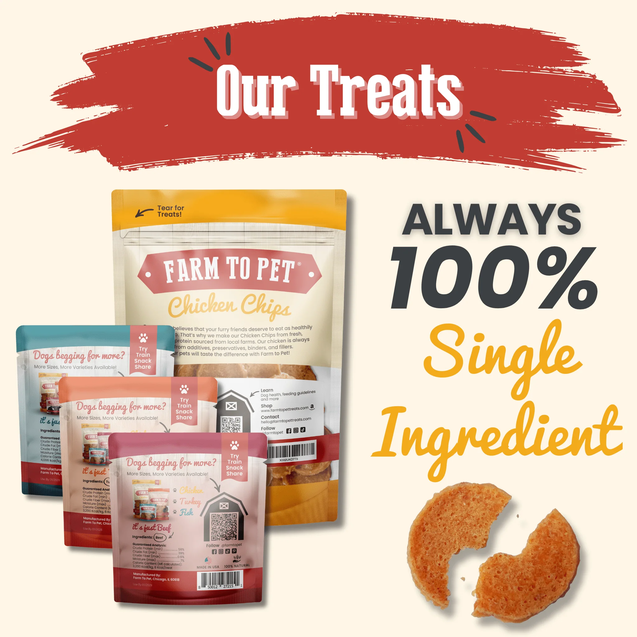 Puppy Packs 'n Snacks Dog Treat Starter Pack | Single-Ingredient Training Treats - Image 2