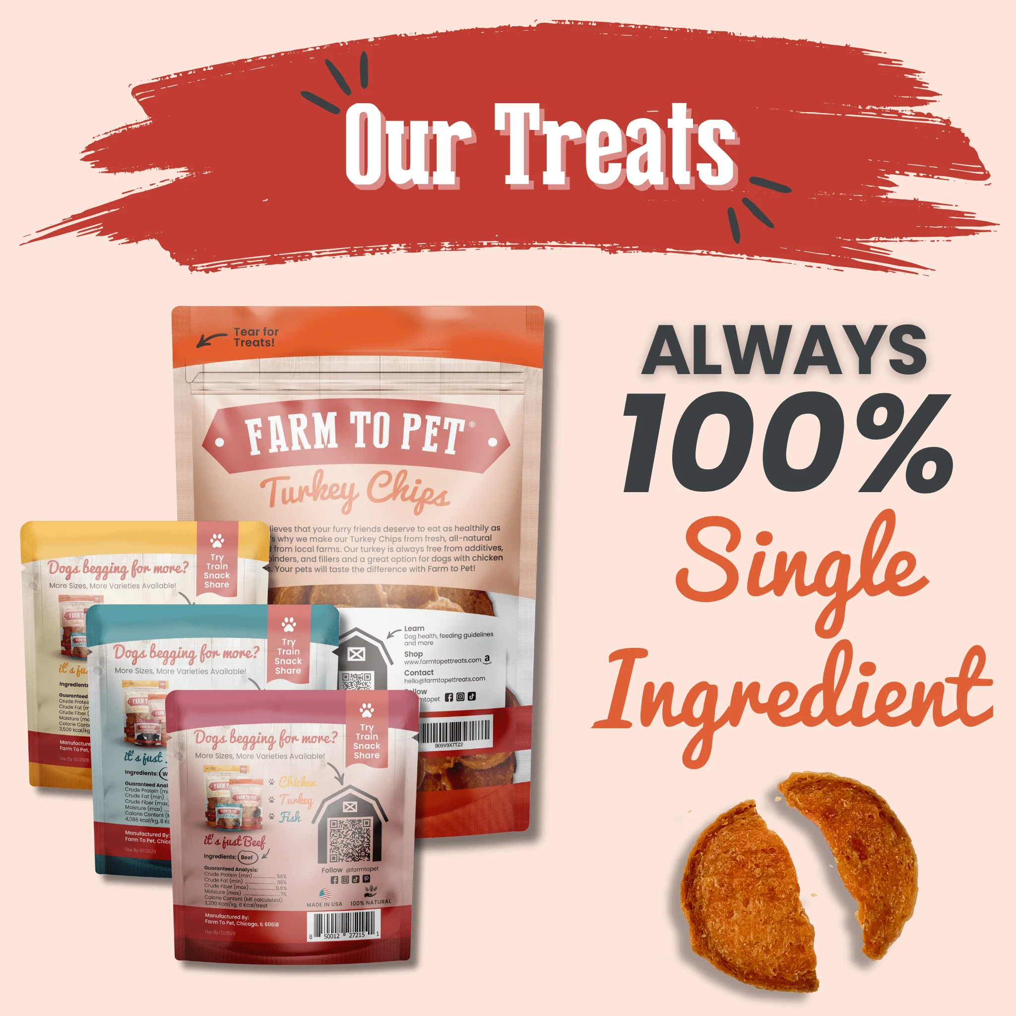 Puppy Packs 'n Snacks Dog Treat Starter Pack | Single-Ingredient Training Treats - Image 9