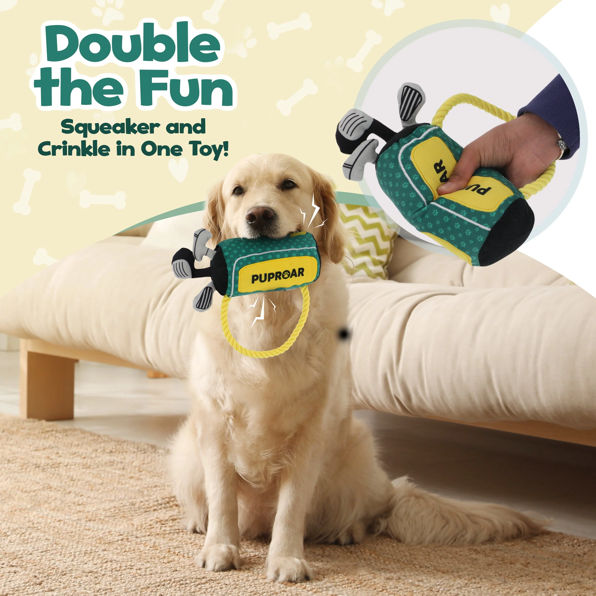 PUPROAR Golf Dog Toy- Squeaky and Crinkle and Squeaky Dog Toy- Ideal Birthday Dog Toy - Image 10