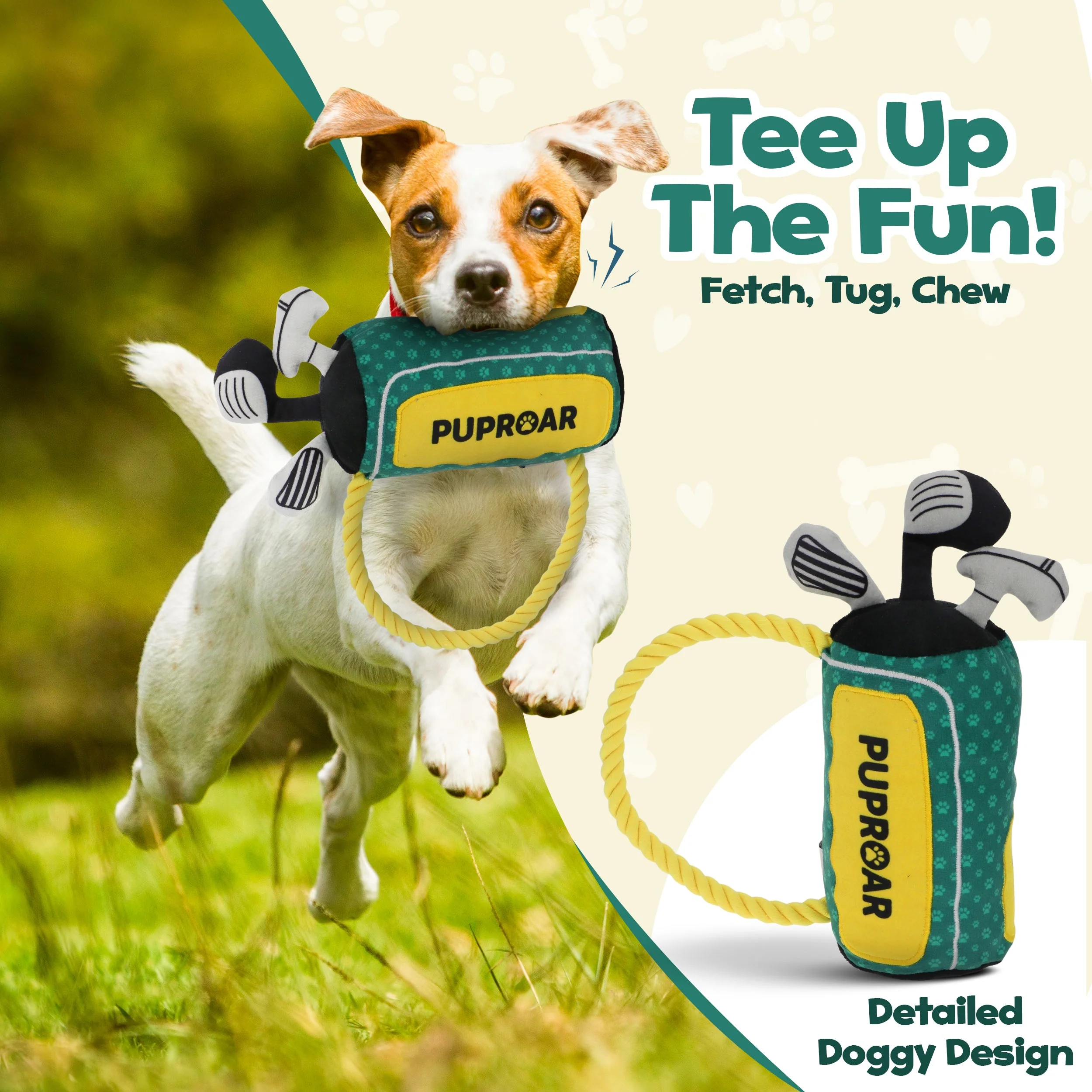 PUPROAR Golf Dog Toy- Squeaky and Crinkle and Squeaky Dog Toy- Ideal Birthday Dog Toy - Image 9