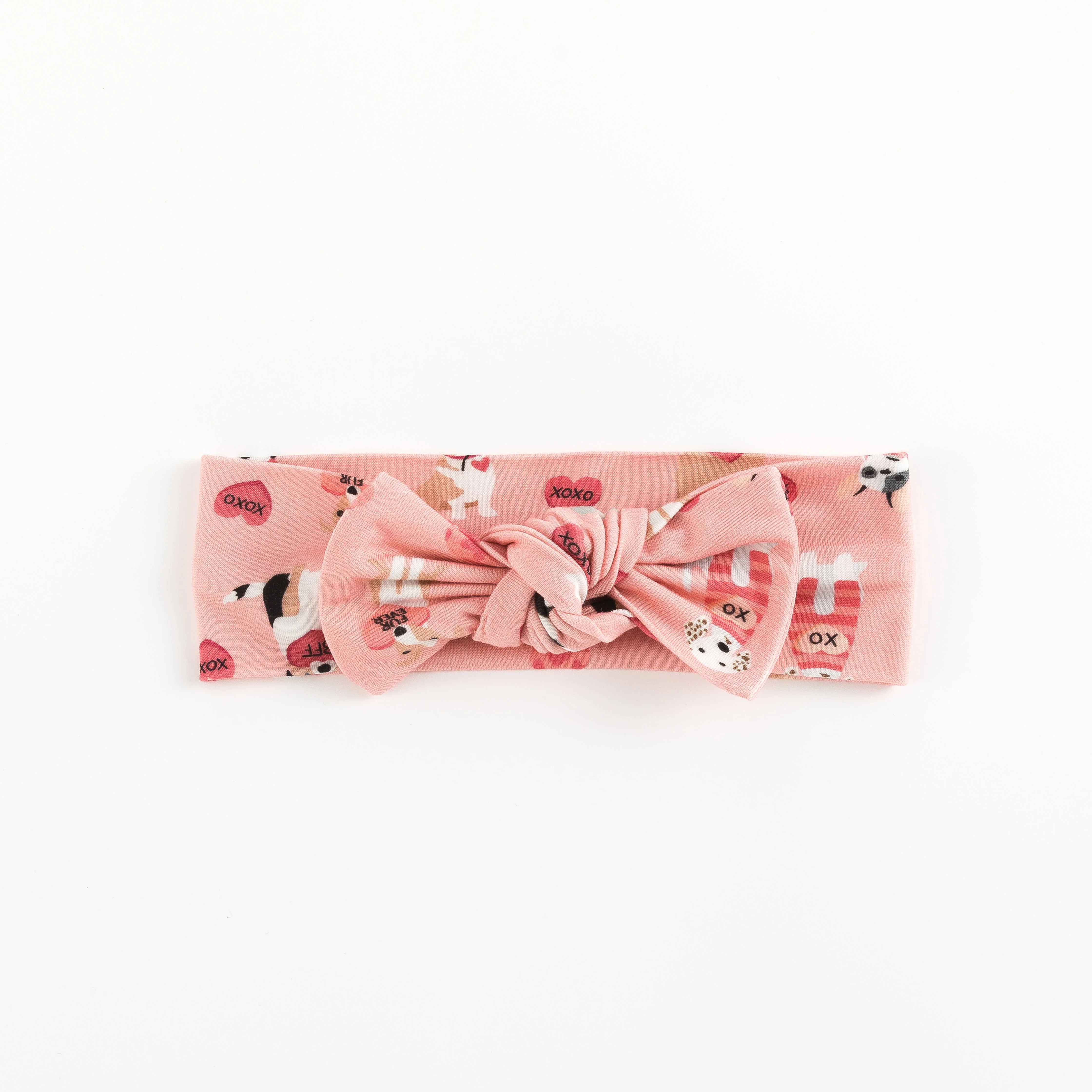 Pups & Kisses (Bow Headband) - Pink