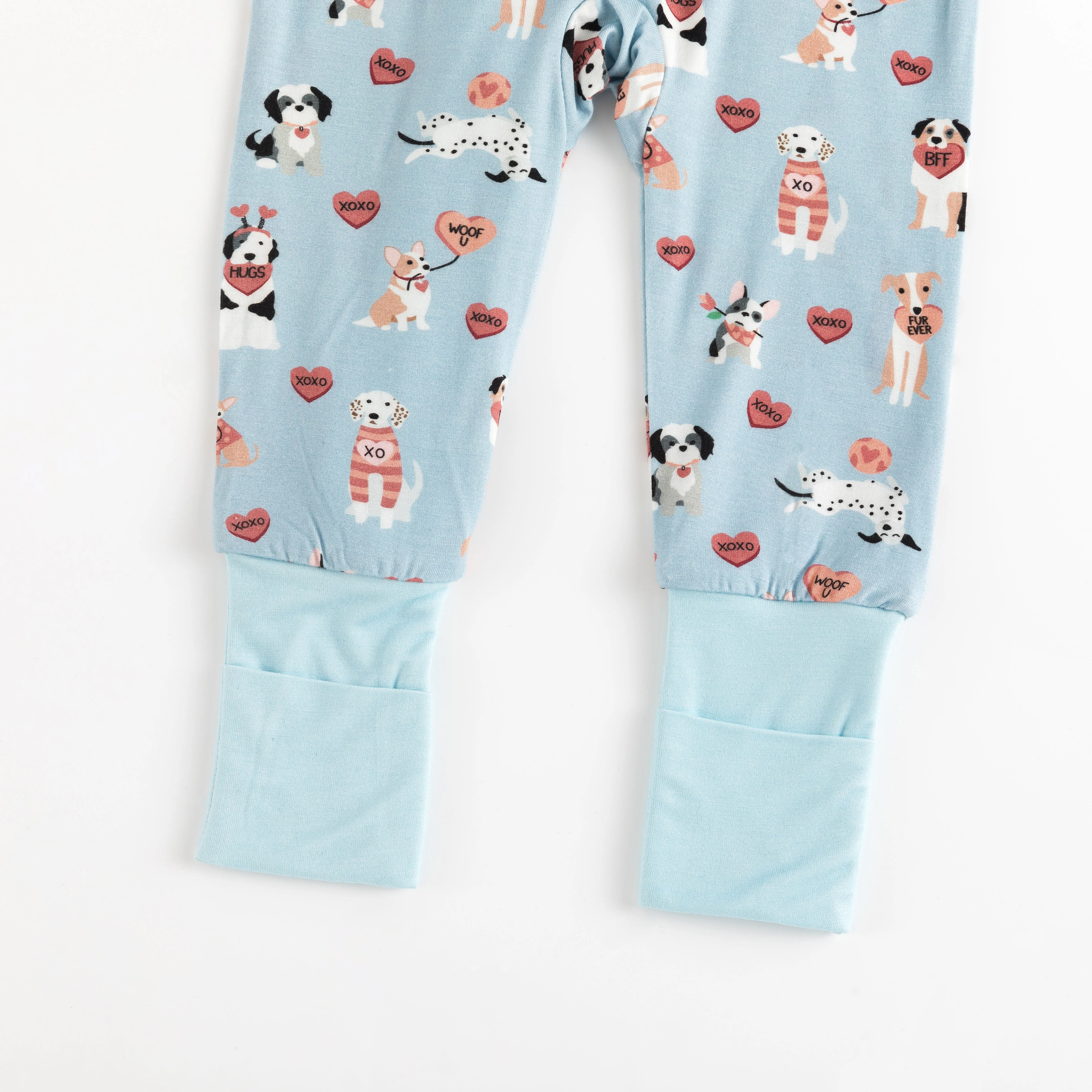 Pups & Kisses (Convertible Zip Footies) - Blue - Image 4