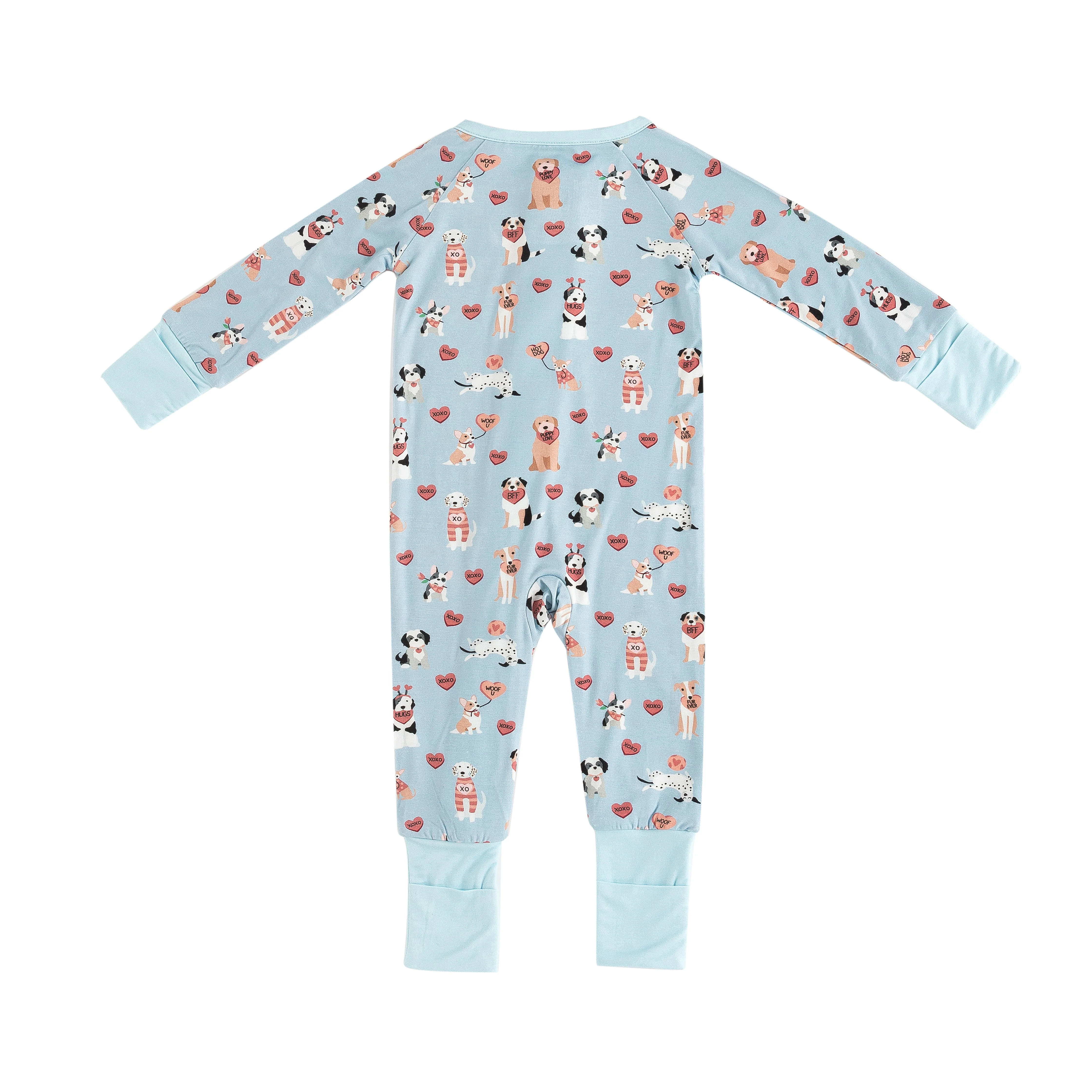 Pups & Kisses (Convertible Zip Footies) - Blue - Image 5