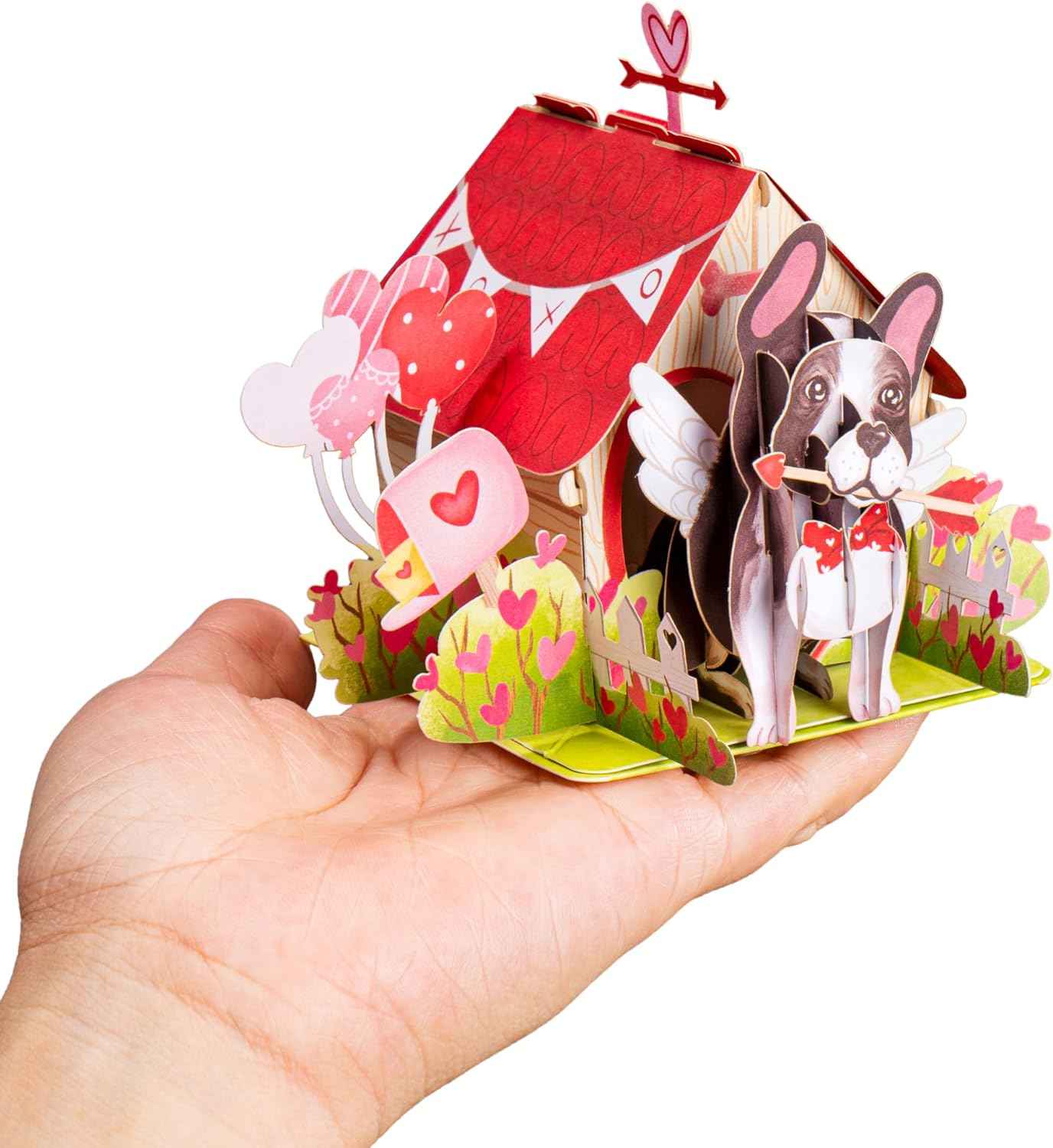 Pup's Love Cabin Pop Up Card, with Keepsake - 5"x7" - Image 3