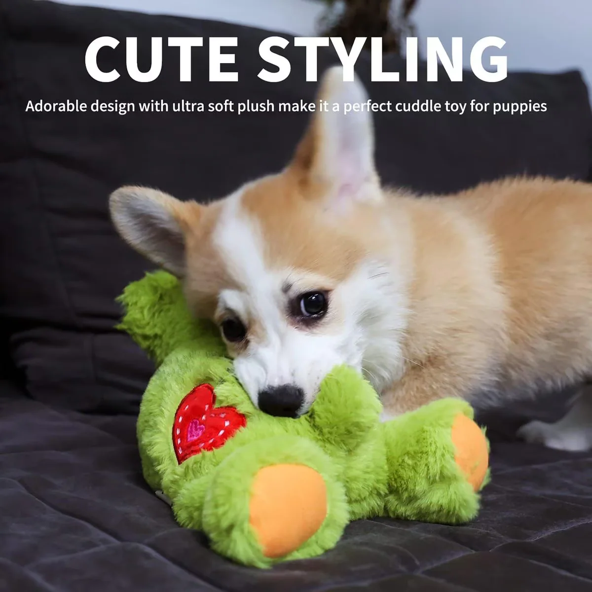 Pups- Puppy Soothing Heartbeat Warm Bear Comfort Dog Sleep Aid Plush Toy - Pacifier Buddy - Image 2