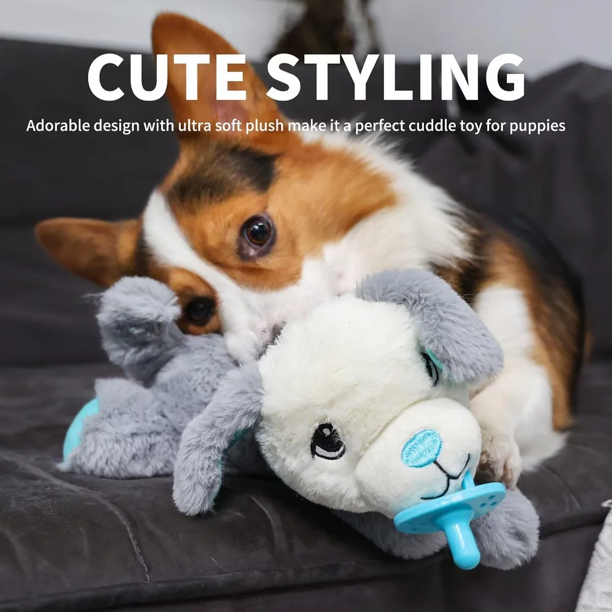 Pups - Puppy Soothing Heartbeat Warm Bear Comfort Dog Sleep Aid Plush Toy - Pacifier Buddy - Image 4