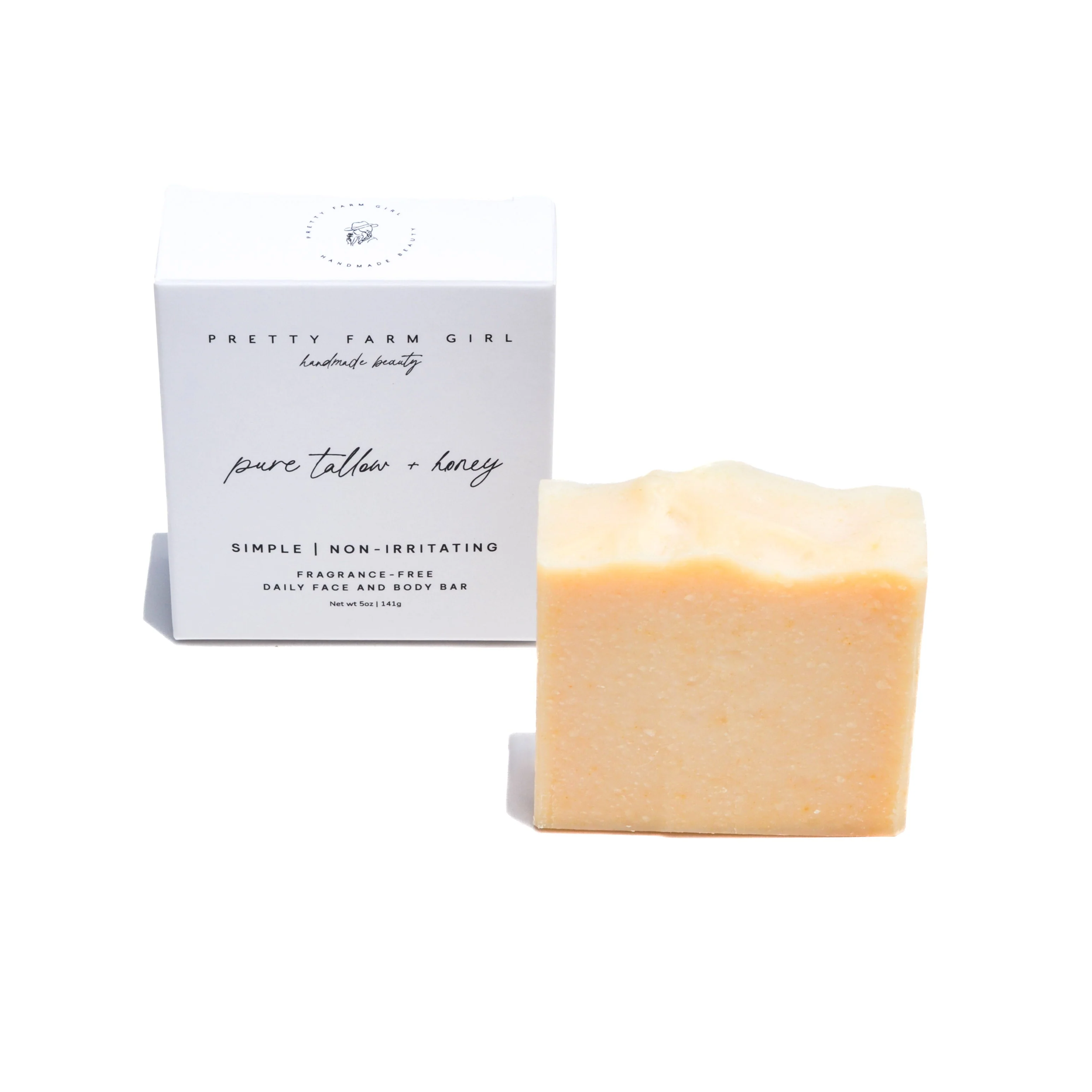 Pure Tallow + Honey Fragrance Free Handmade Tallow and Goat Milk Soap Bar - Image 2