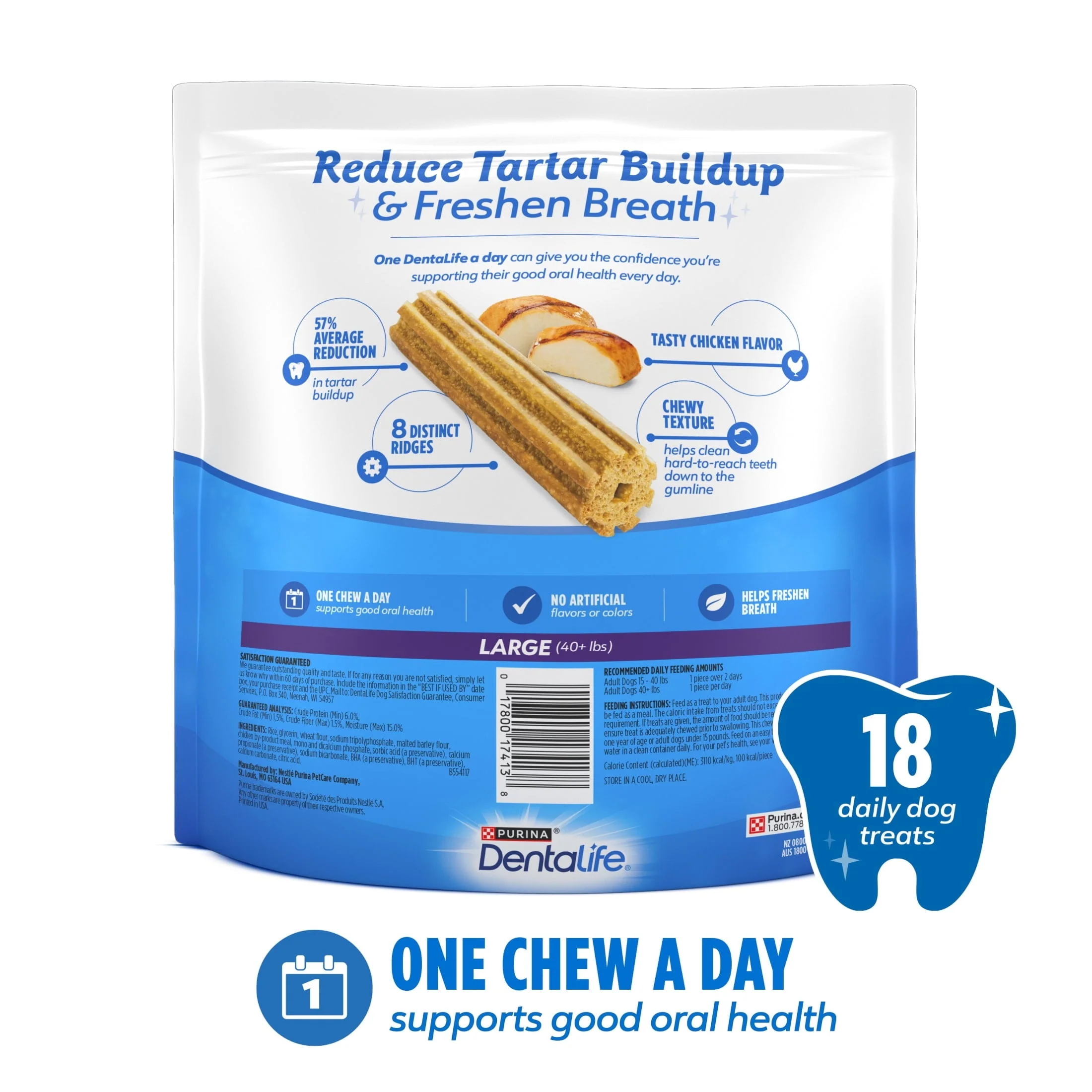 Purina Daily Oral Care Large Dog Treats Dental Chews with Chicken - Image 6
