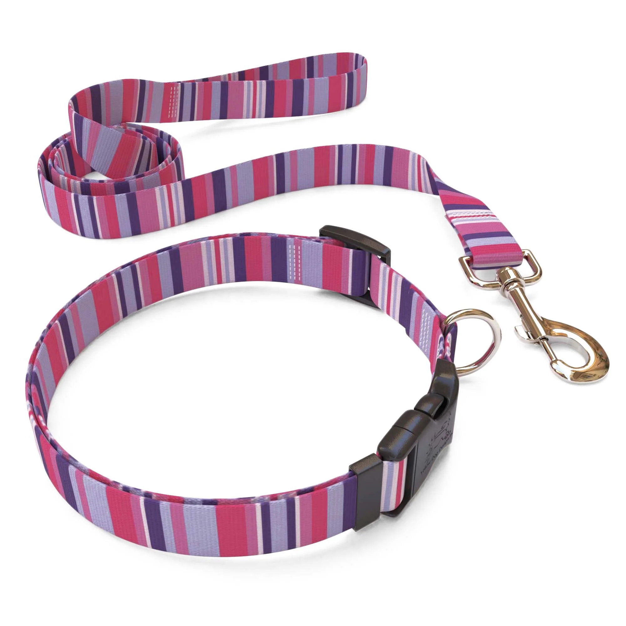 Purple and Pink Stripes Dog Collar - Image 4