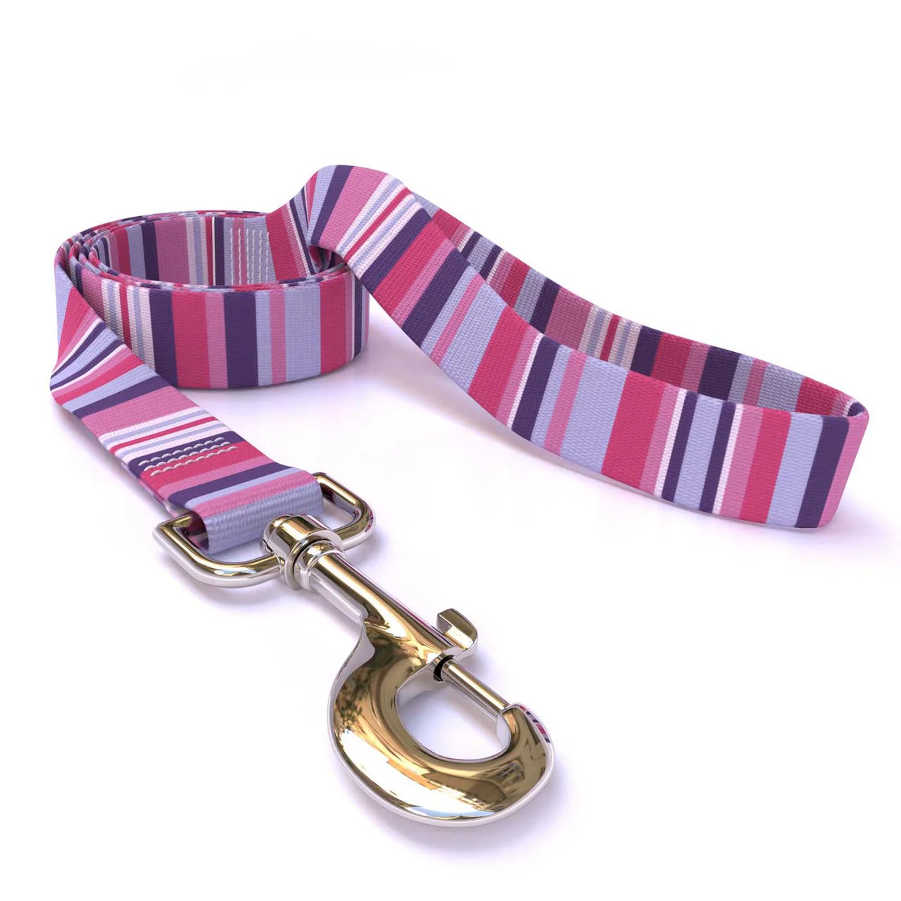 Purple and Pink Stripes Dog Leash - Image 2