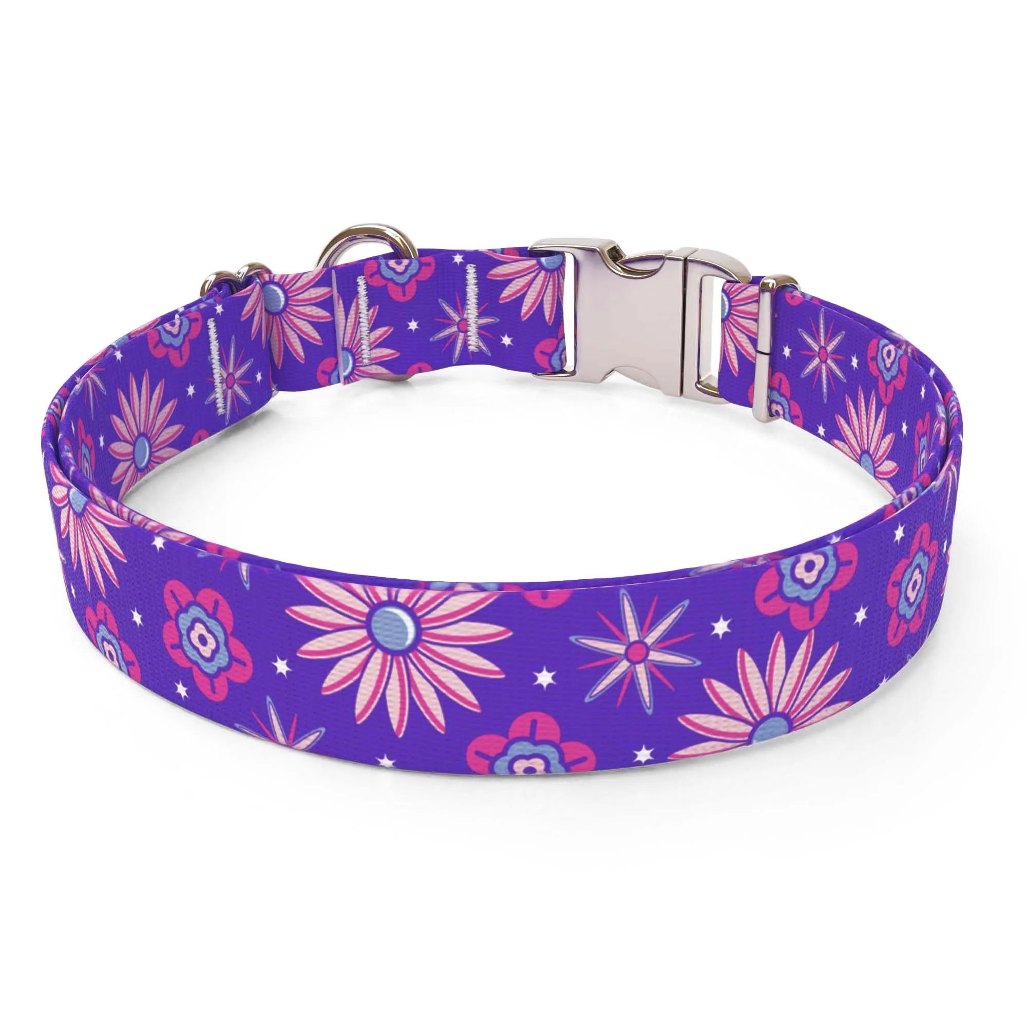 Purple Flowers Dog Collar - Image 2