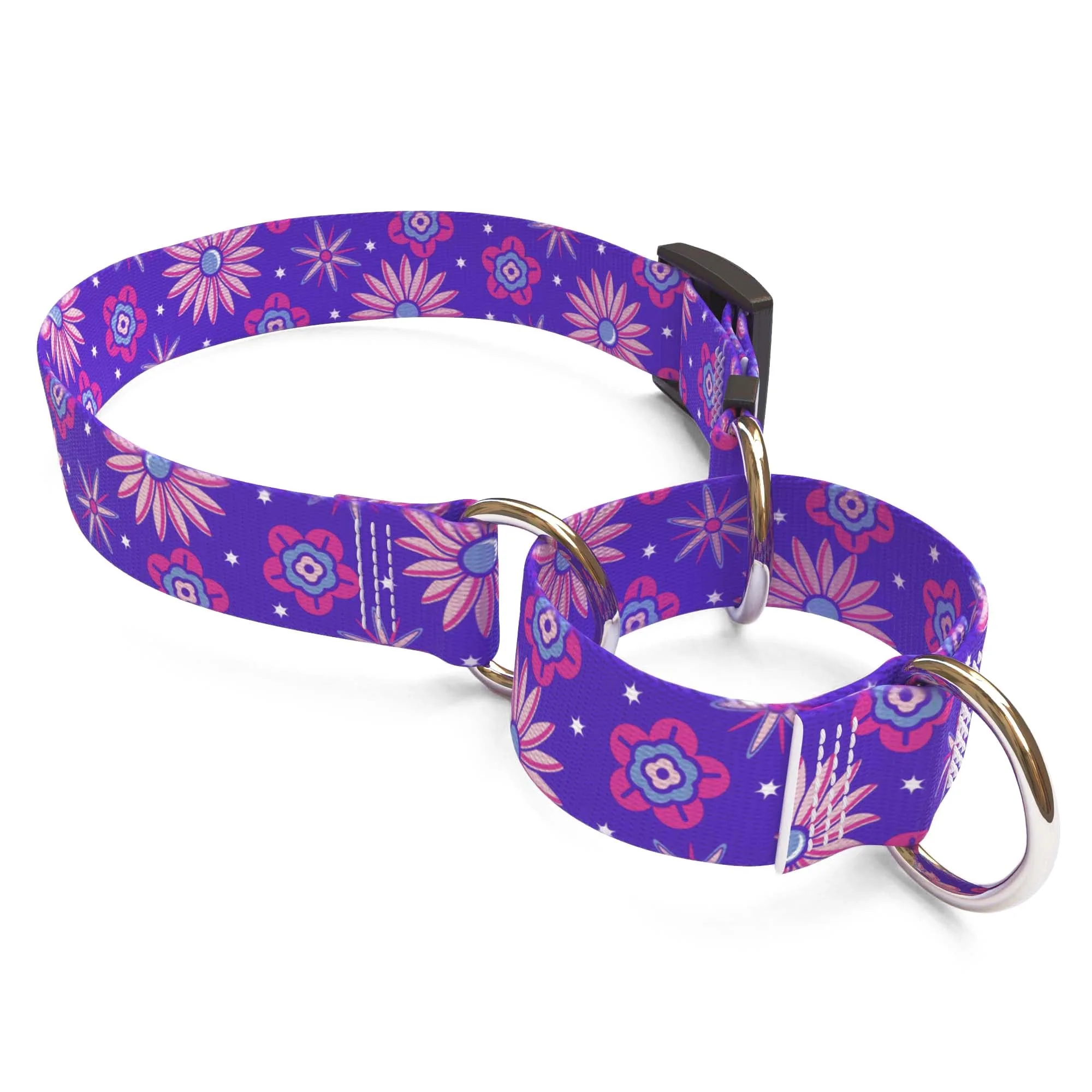 Purple Flowers Dog Collar - Image 3