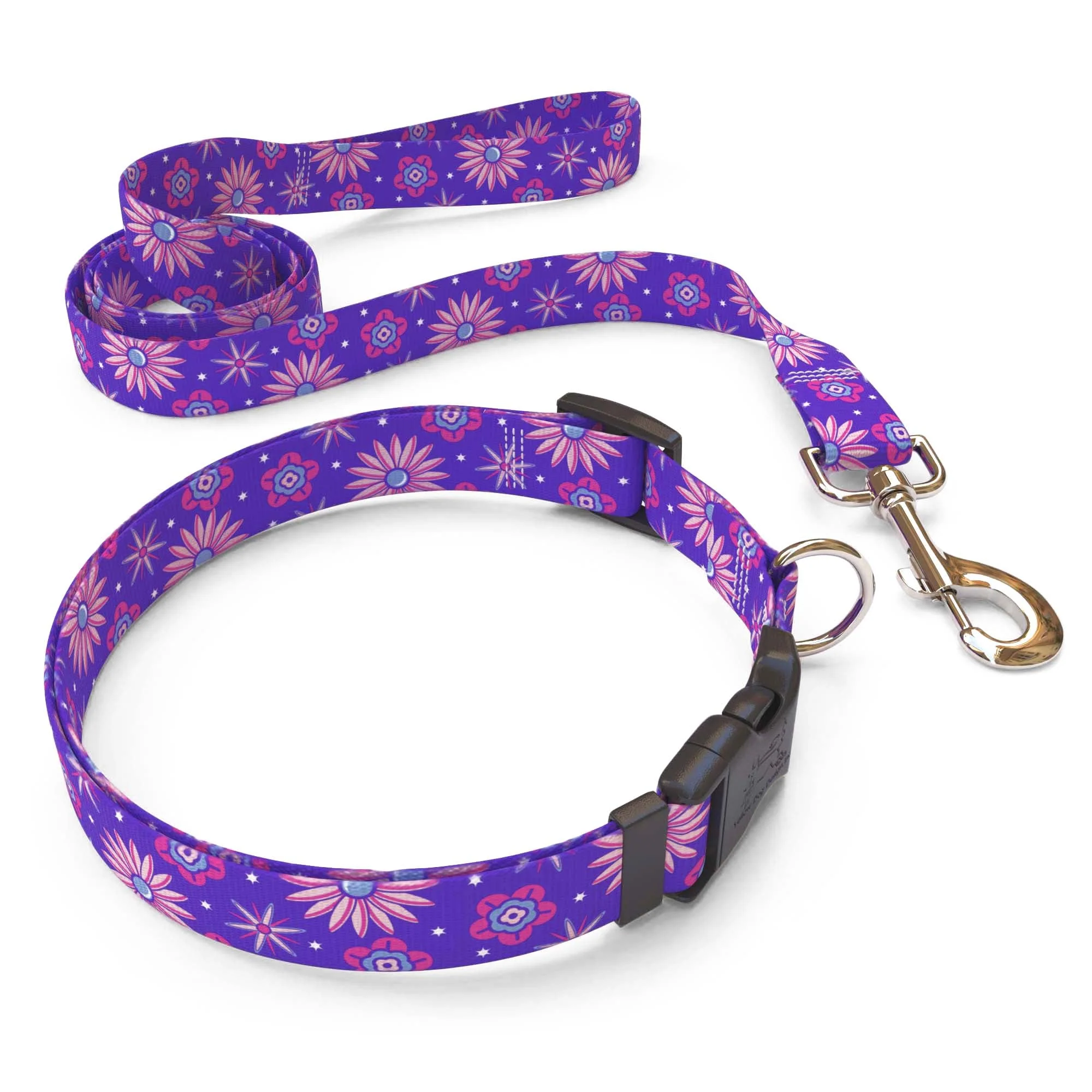 Purple Flowers Dog Collar - Image 4