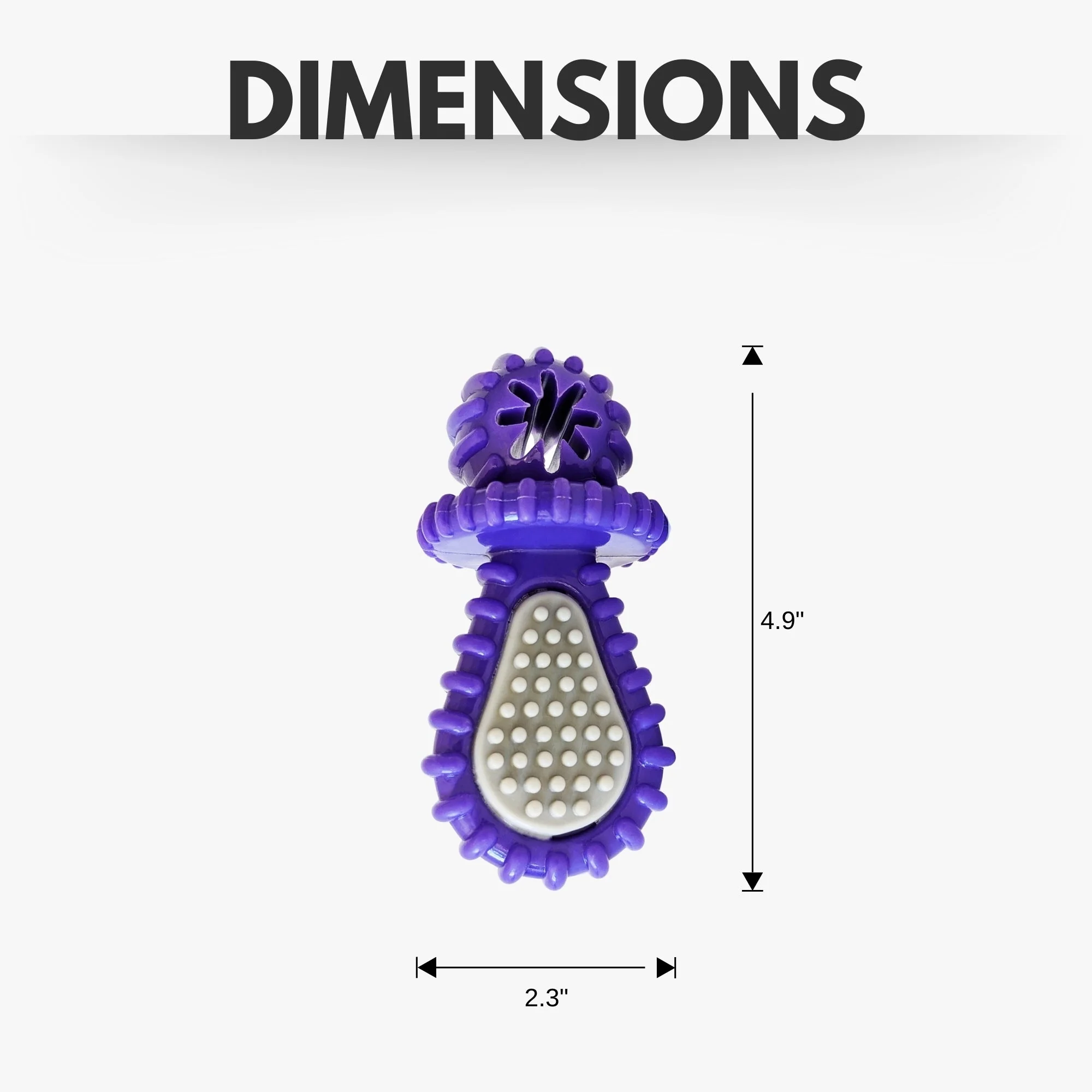 Purple Rubber Dental Pacifier Dog Toy – Ridges, Treat Hole & Durable Design - Image 4