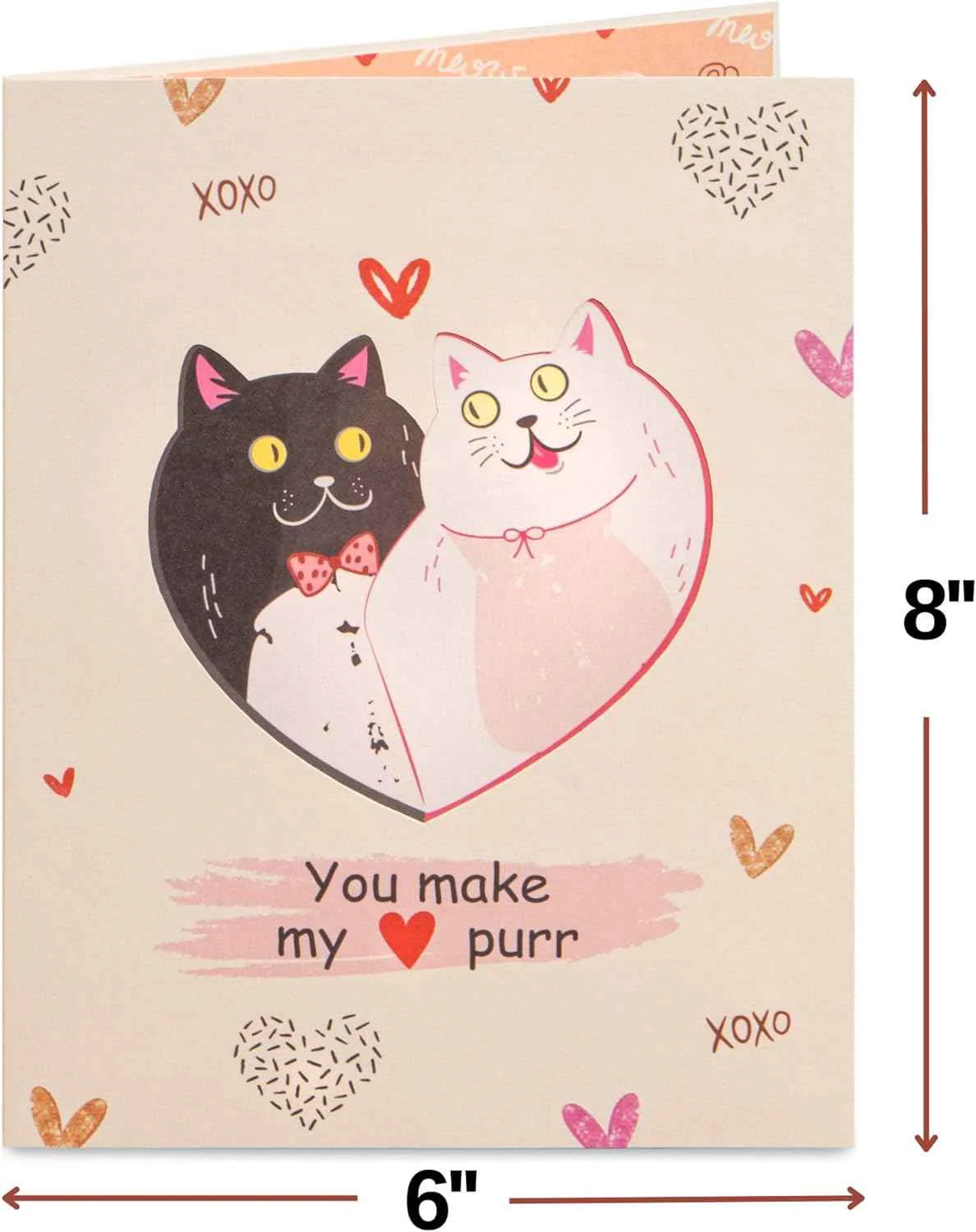 Purrfect Love Frndly Pop Up Card - 8"x6" - Image 2