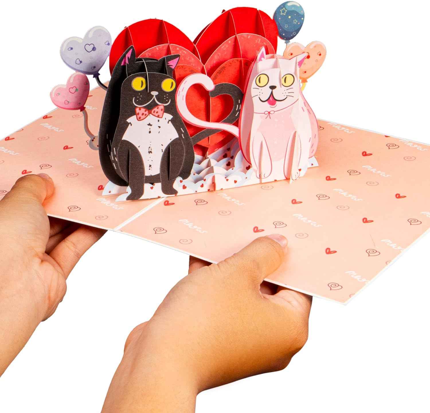 Purrfect Love Frndly Pop Up Card - 8"x6" - Image 3