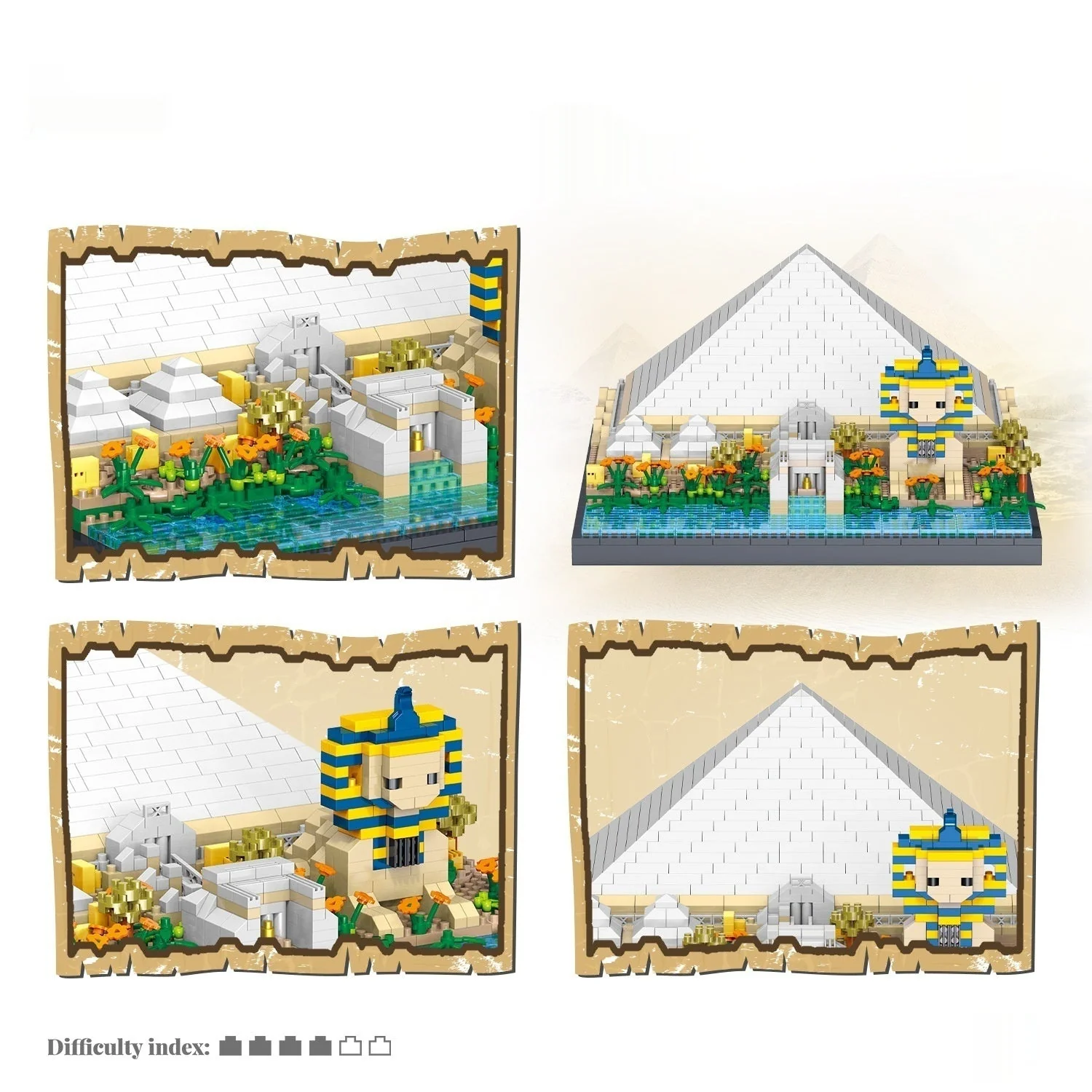 Pyramid Ancient Architecture Model Micro Diamond Particle Building Blocks High Difficulty Assembly - Image 3