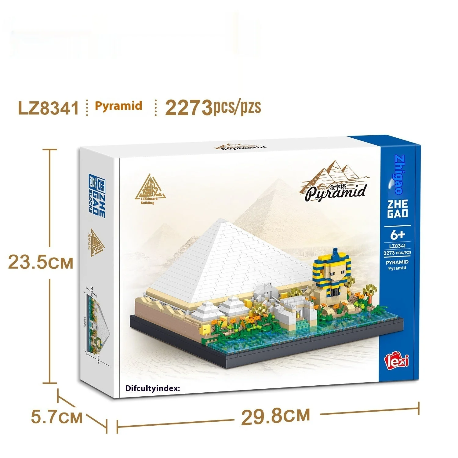 Pyramid Ancient Architecture Model Micro Diamond Particle Building Blocks High Difficulty Assembly - Image 4