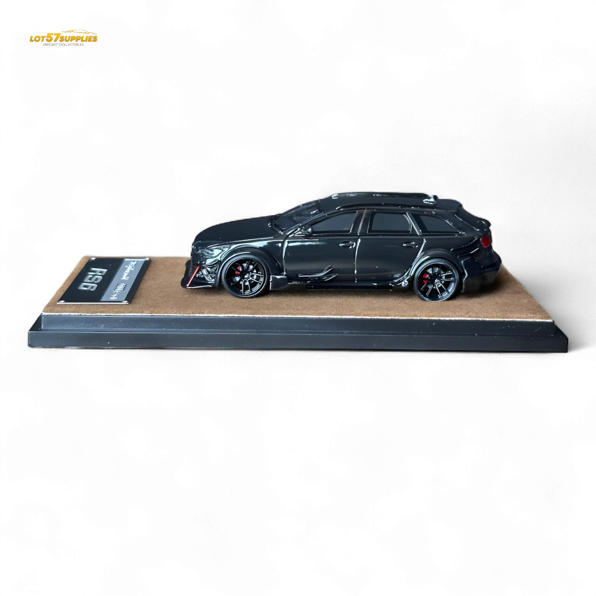 Qidian Model Audi RS6 Avant (C7) Wide-Body Modified Black 1:64 - Image 2