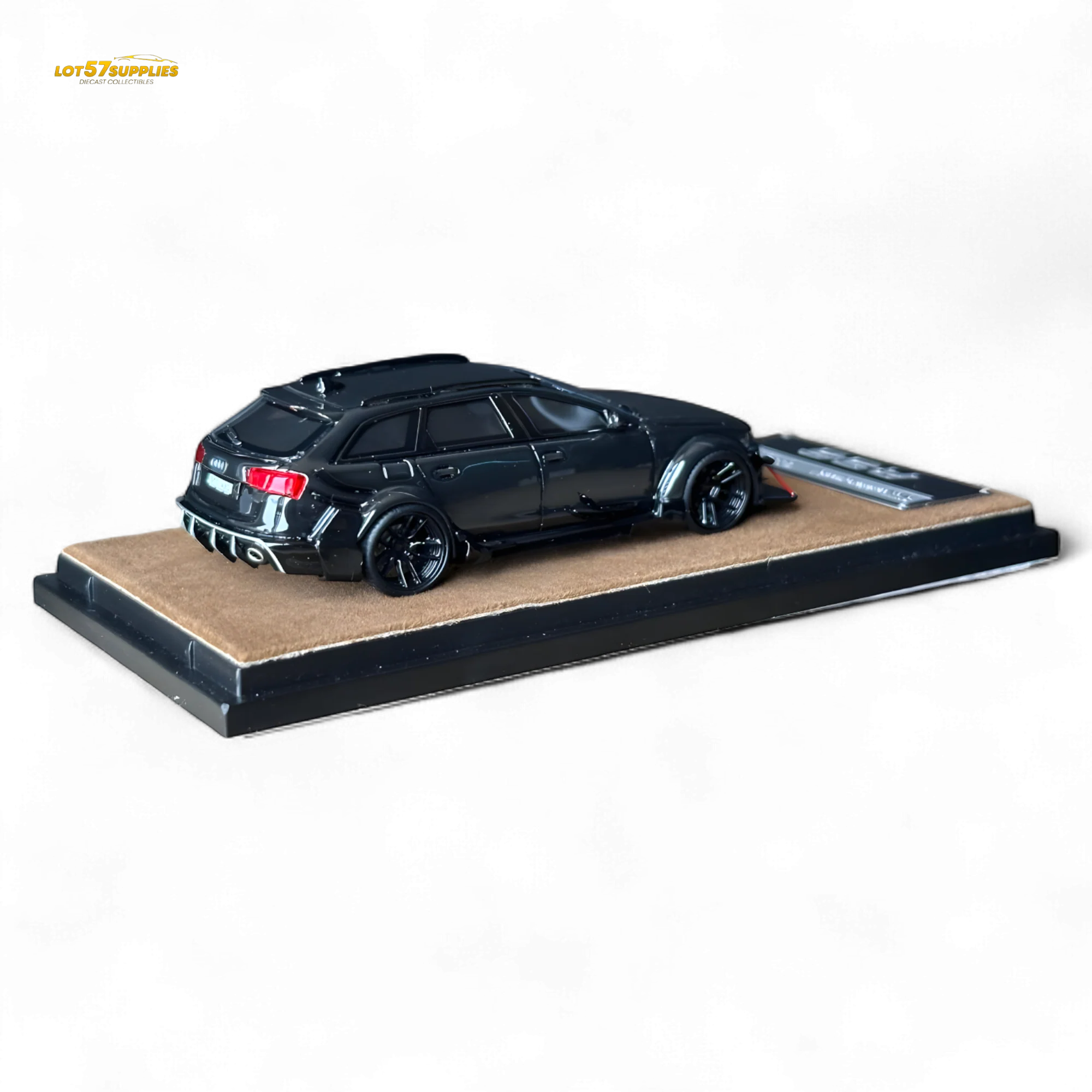 Qidian Model Audi RS6 Avant (C7) Wide-Body Modified Black 1:64 - Image 4