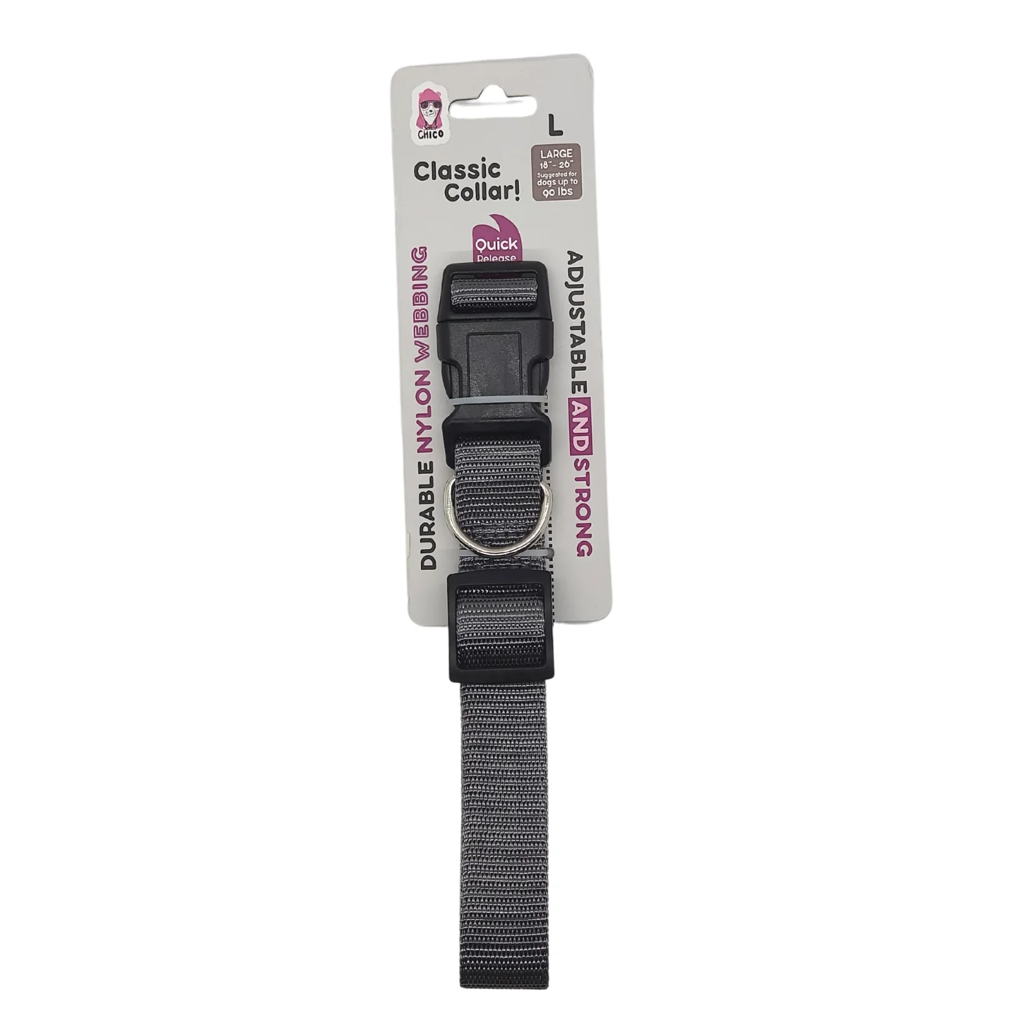 Quick-Release Nylon Dog Collar – Stylish & Durable, Adjustable Fit - Image 3