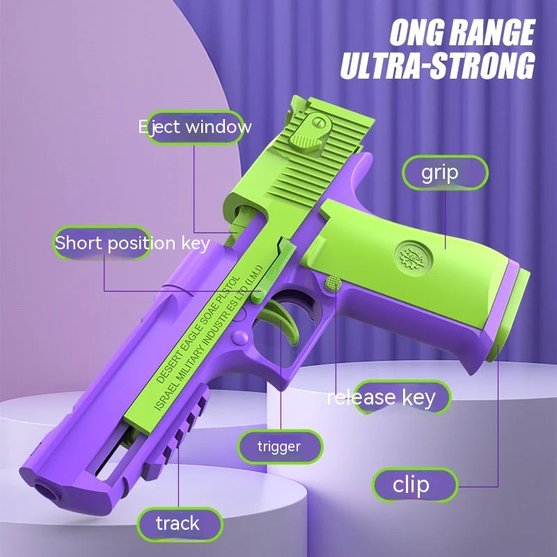 Radish Gun Toy Children's Desert Pistol Model Continuous Hair Throwing Shell Boy Toy - Image 3