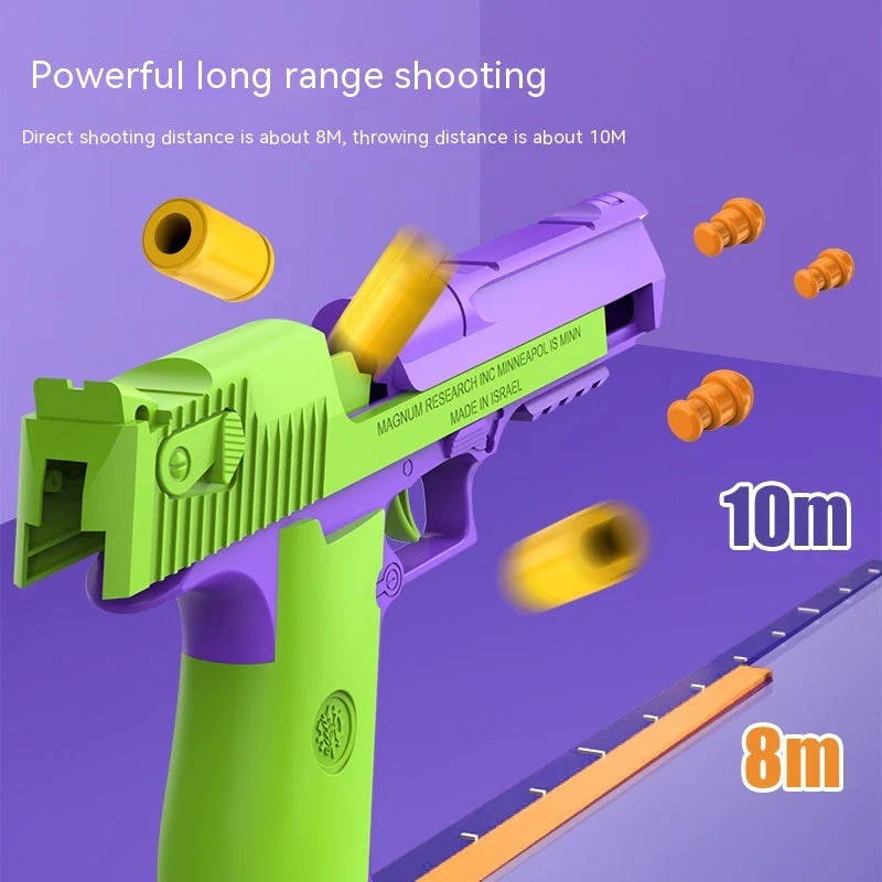 Radish Gun Toy Children's Desert Pistol Model Continuous Hair Throwing Shell Boy Toy - Image 7