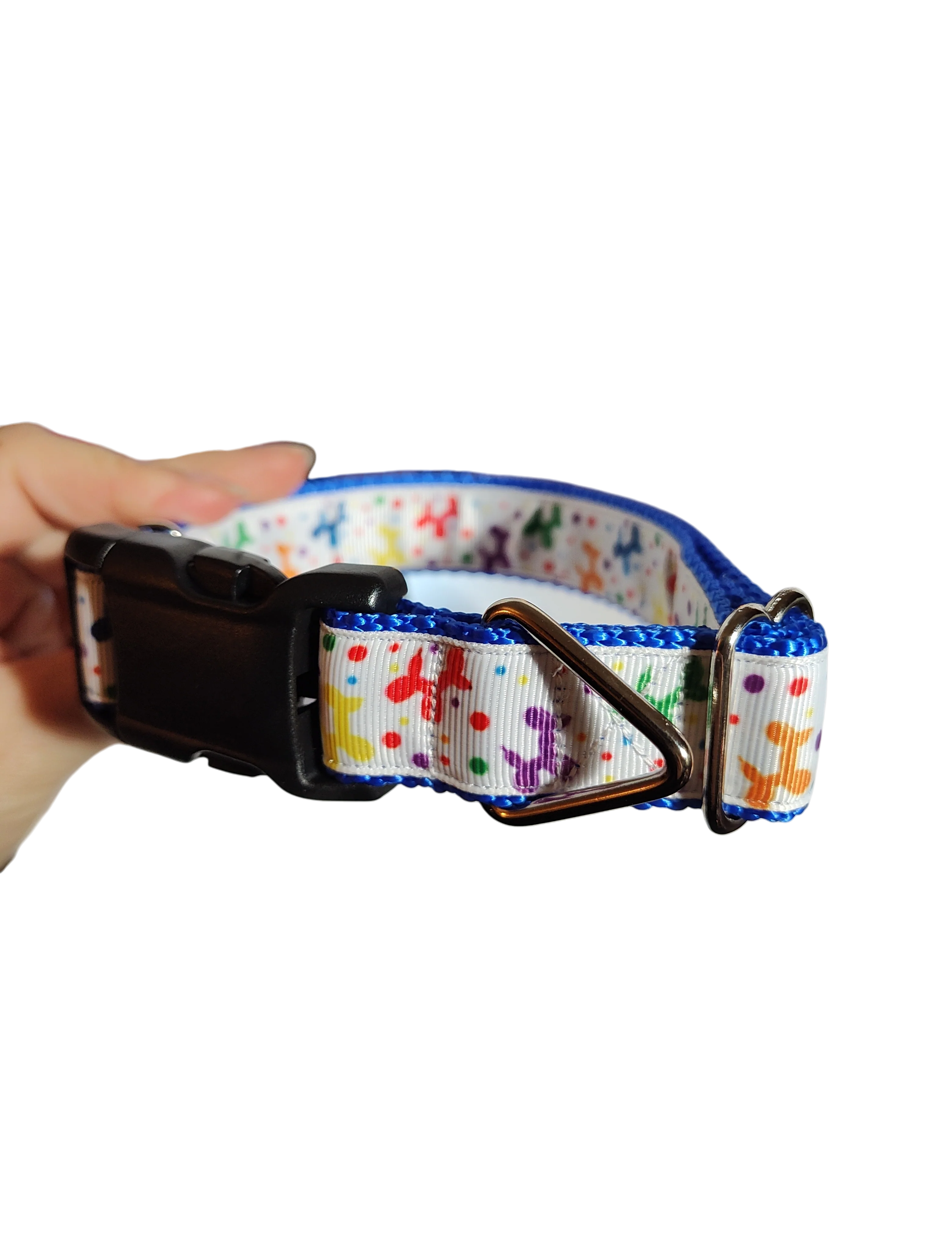 Rainbow Balloon Dogs Nylon Dog Collar - Image 2