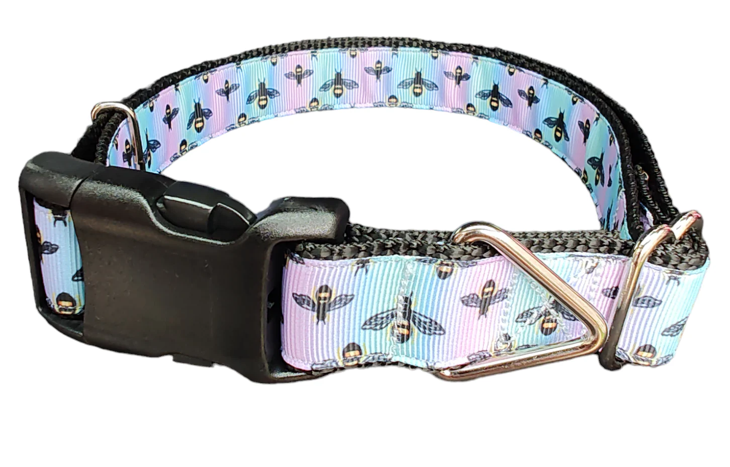 Rainbow Bees Nylon Dog Collar - Image 2