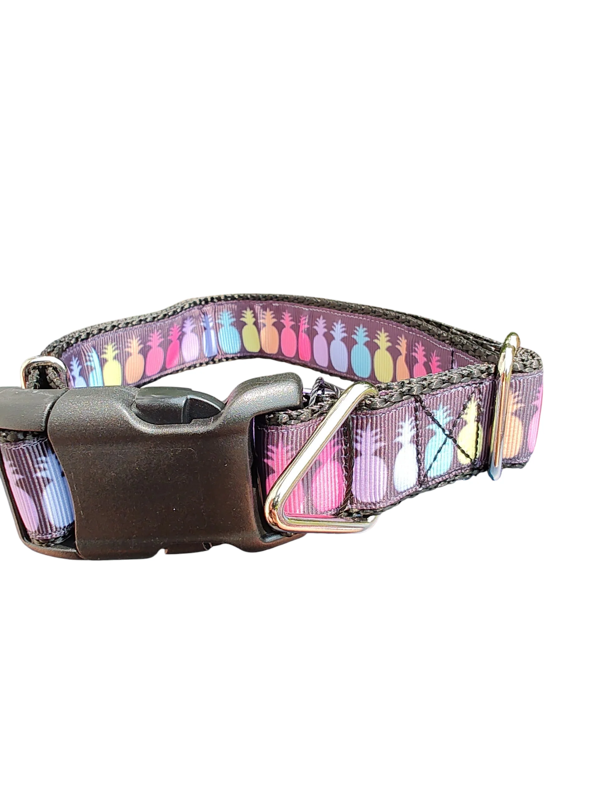 Rainbow Pineapples Nylon Dog Collar - Image 2