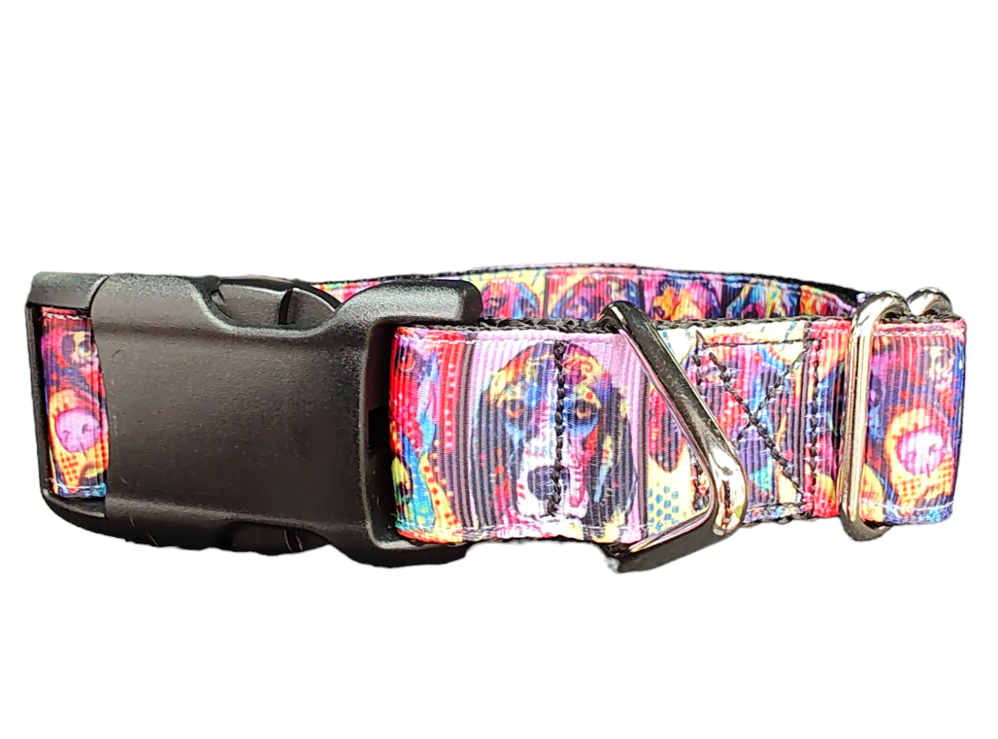 Rainbow Pup Portraits Nylon Dog Collar - Image 2