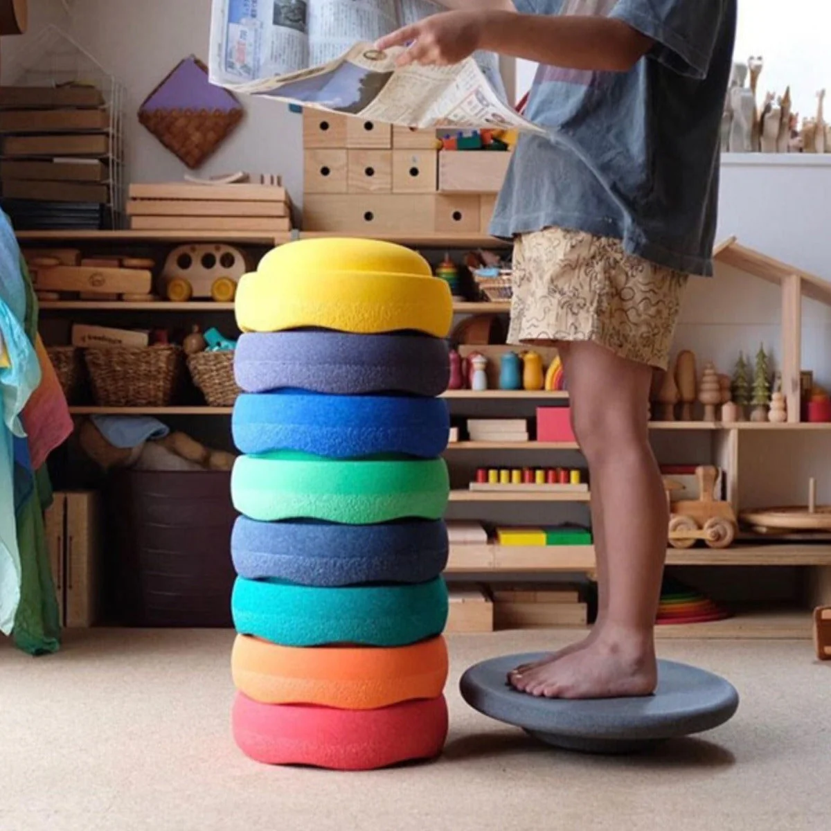 Rainbow River Crossing Stone Children's Balance Training Puzzle Toy - Image 4
