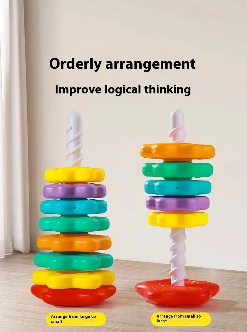 Rainbow Rotary Table Jenga Toy - Image 2