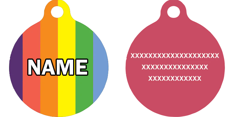 Rainbow Stripes HD Dog ID Tag - Image 2