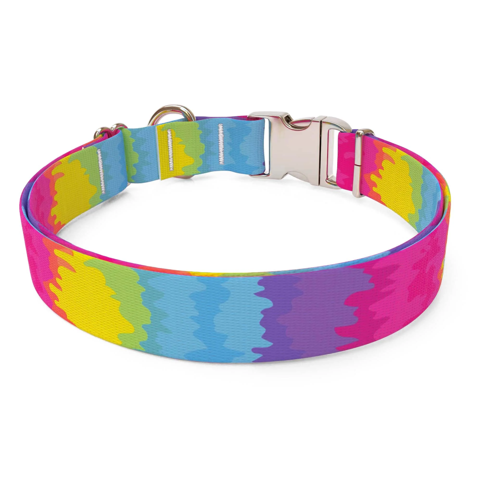 Rainbow Tie Dye Dog Collar - Image 2