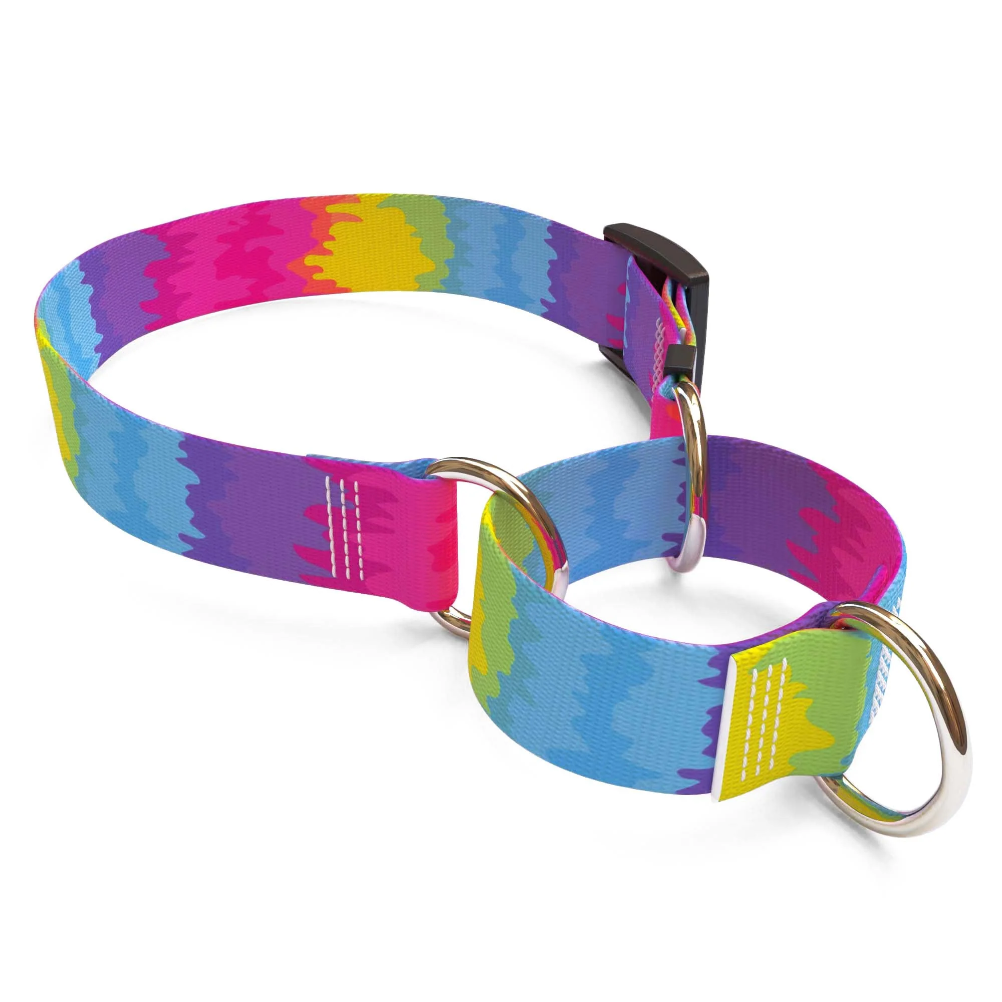 Rainbow Tie Dye Dog Collar - Image 3