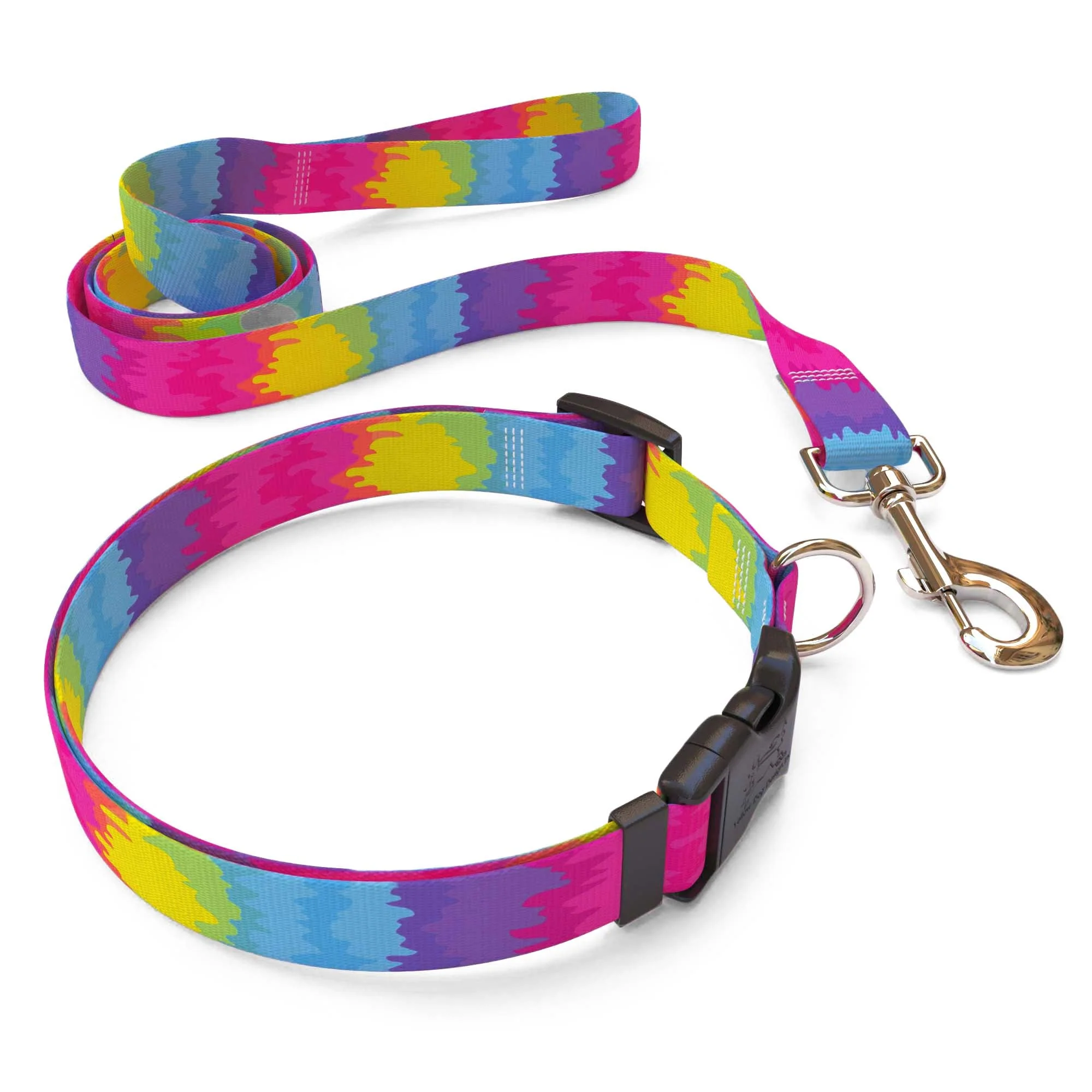 Rainbow Tie Dye Dog Collar - Image 4