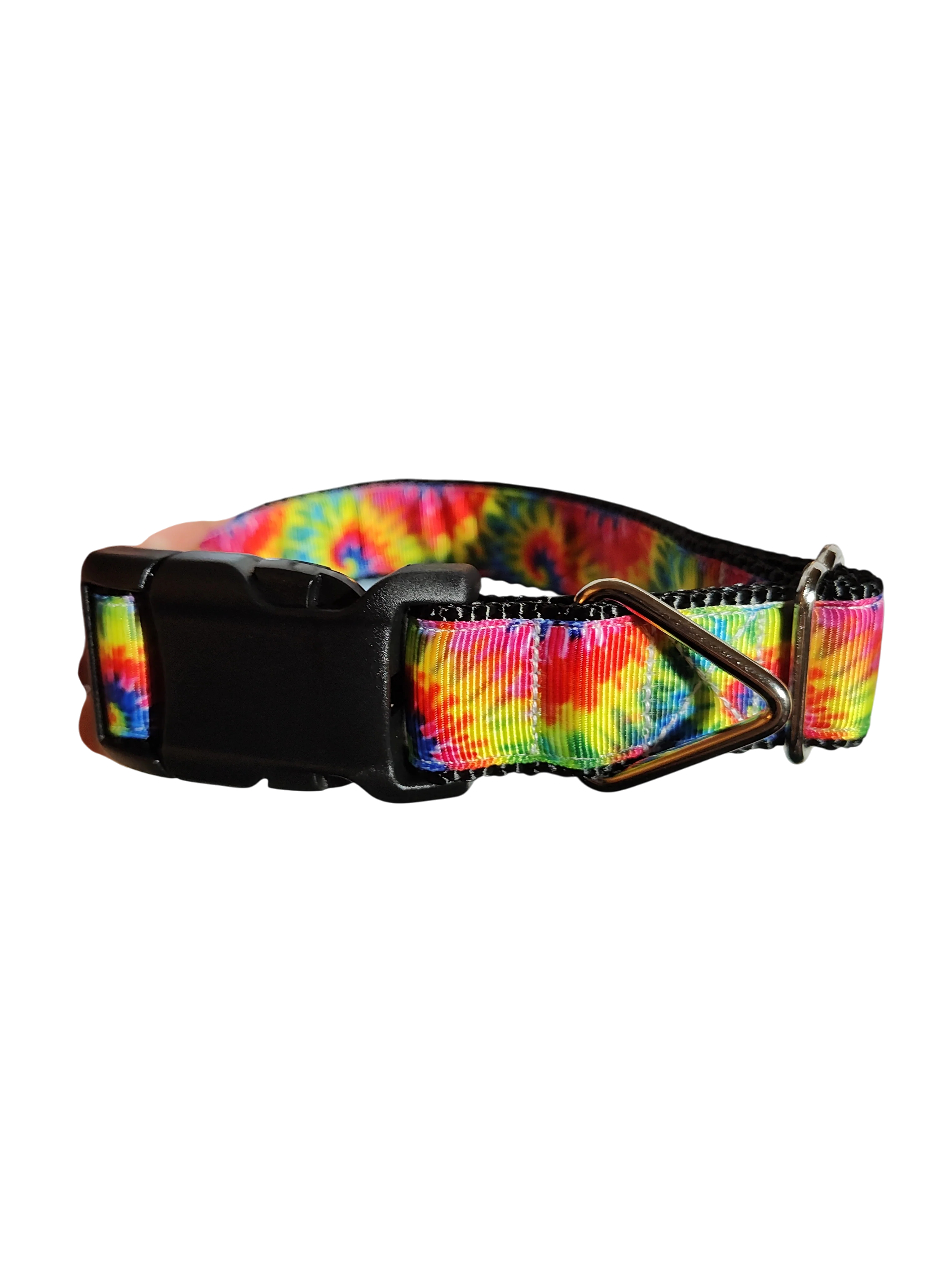 Rainbow Tie-Dye Nylon Dog Collar - Image 2
