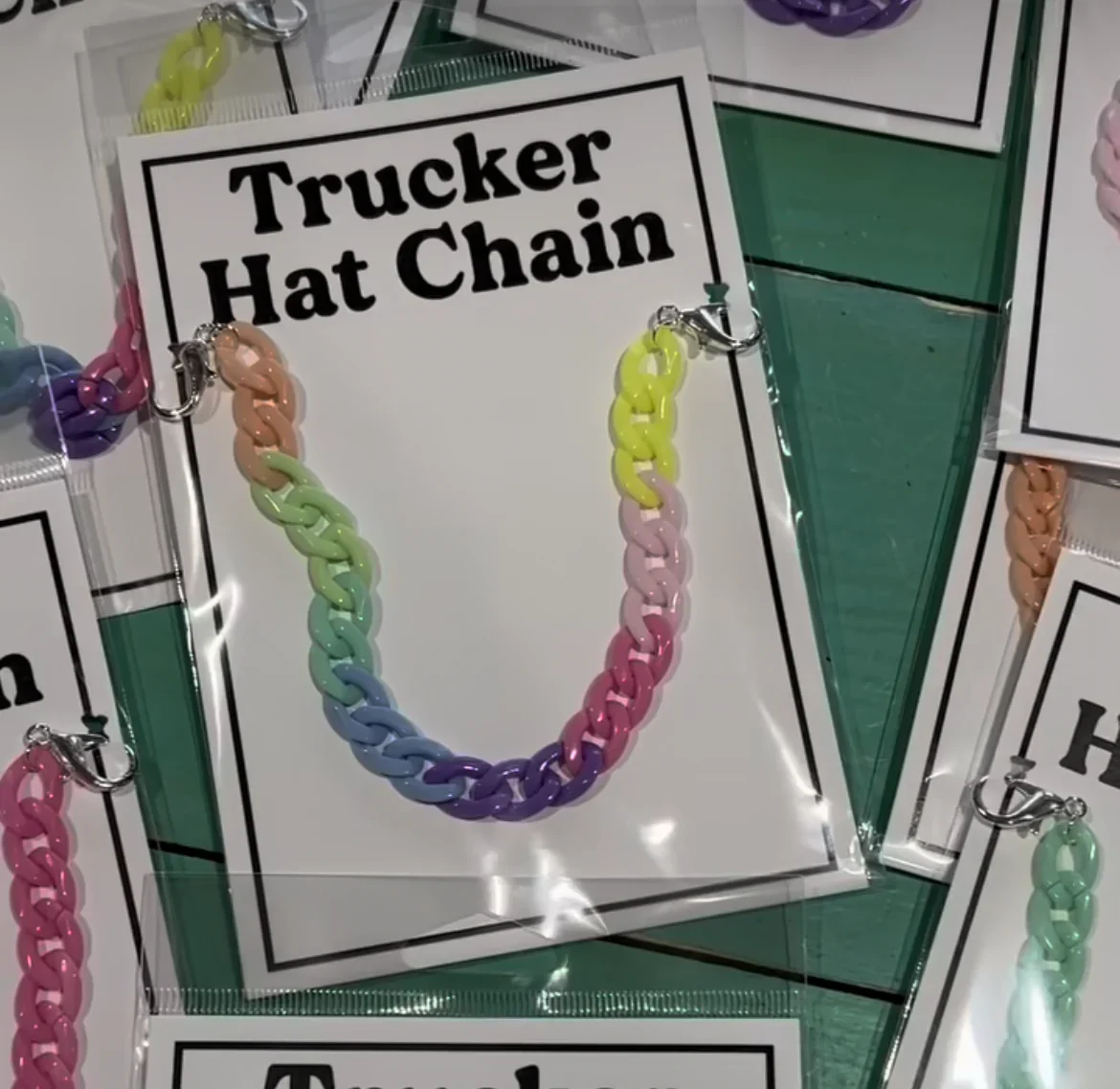 Rainbow Trucker Hat Chains | Hat Band | Hat Chain | Cap - Image 2