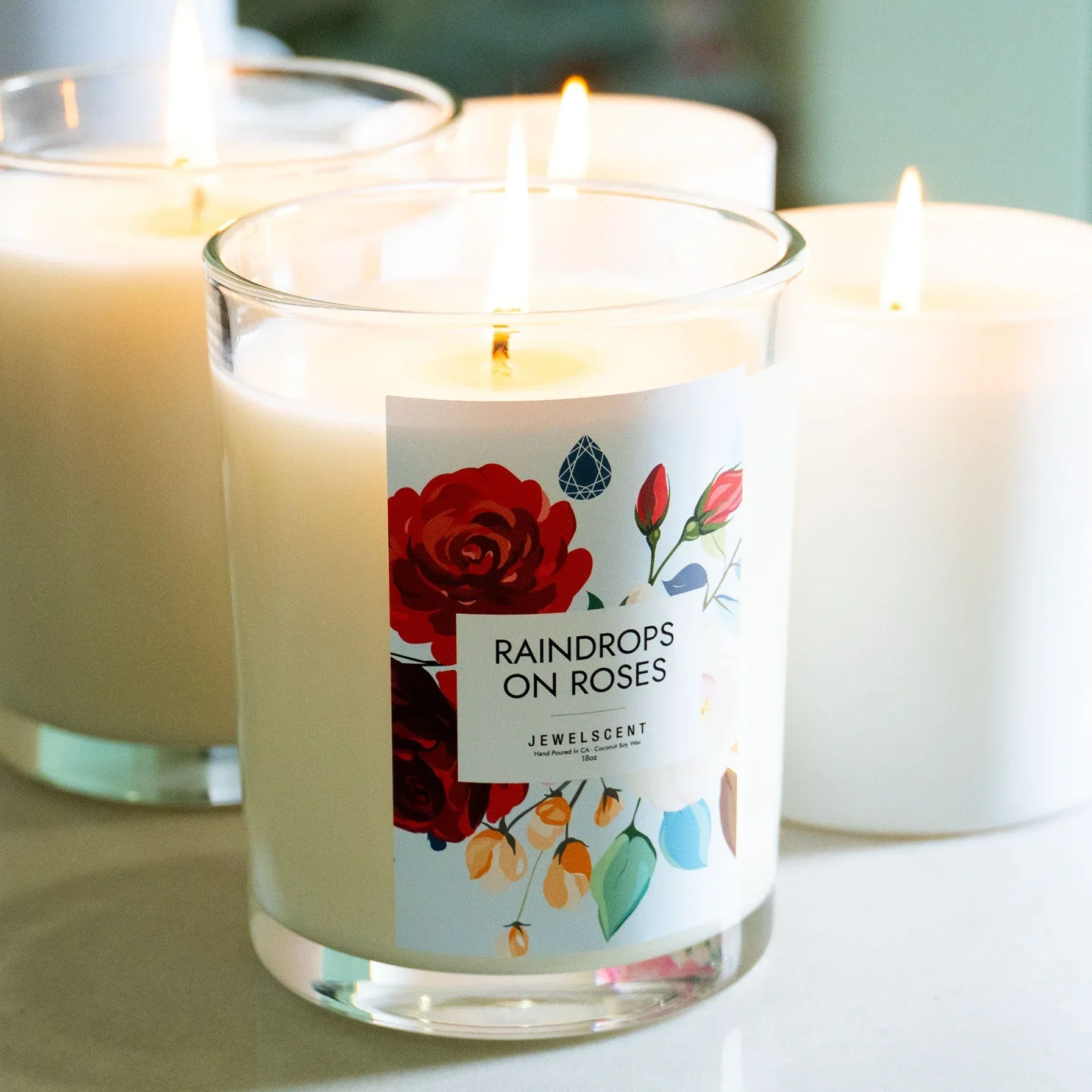 Raindrops on Roses 18oz Home Jewelry Candle - Image 3