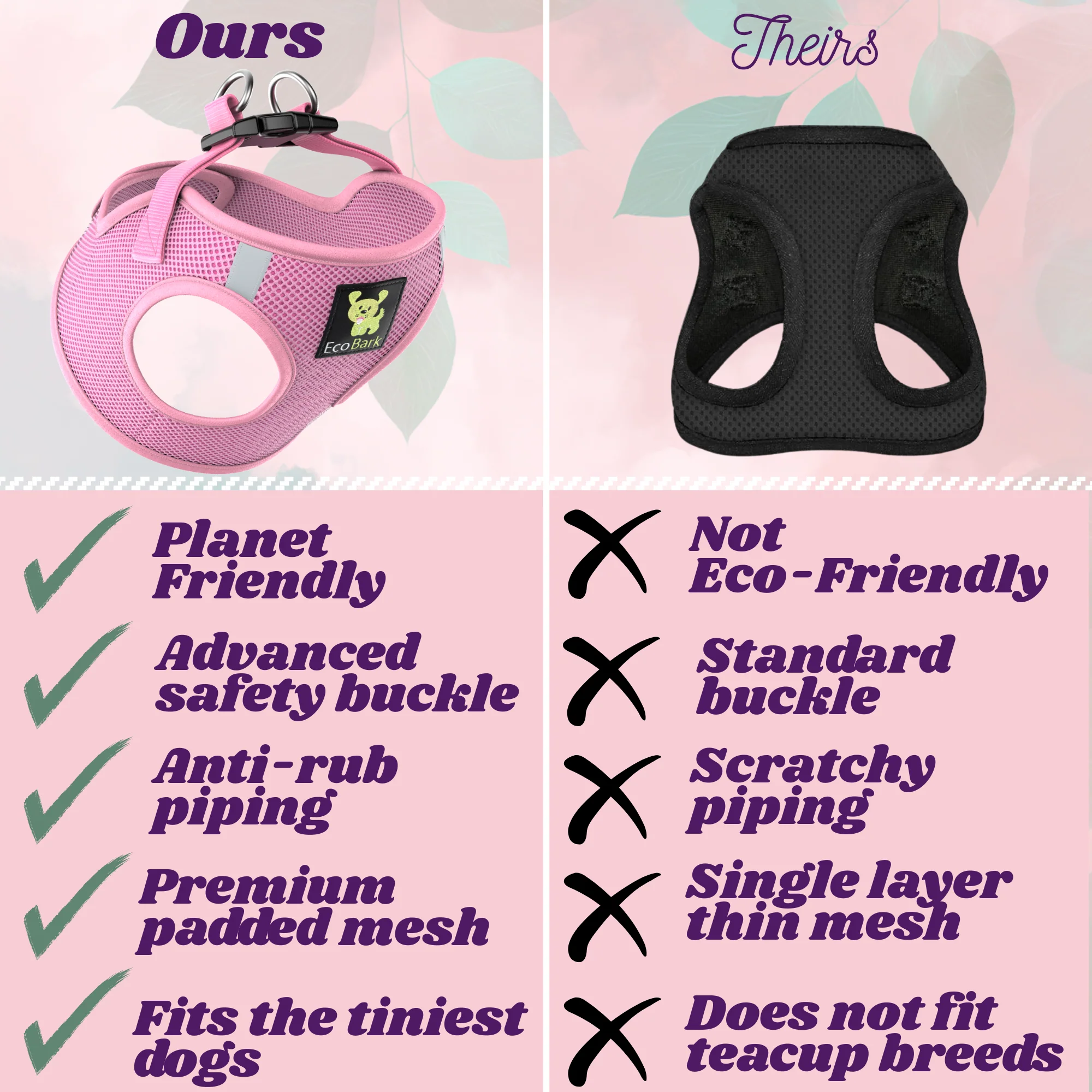 Rapid Fastener Step In Dog Harnesses - 30 Colors & Patterns / Baby Pink - Image 4