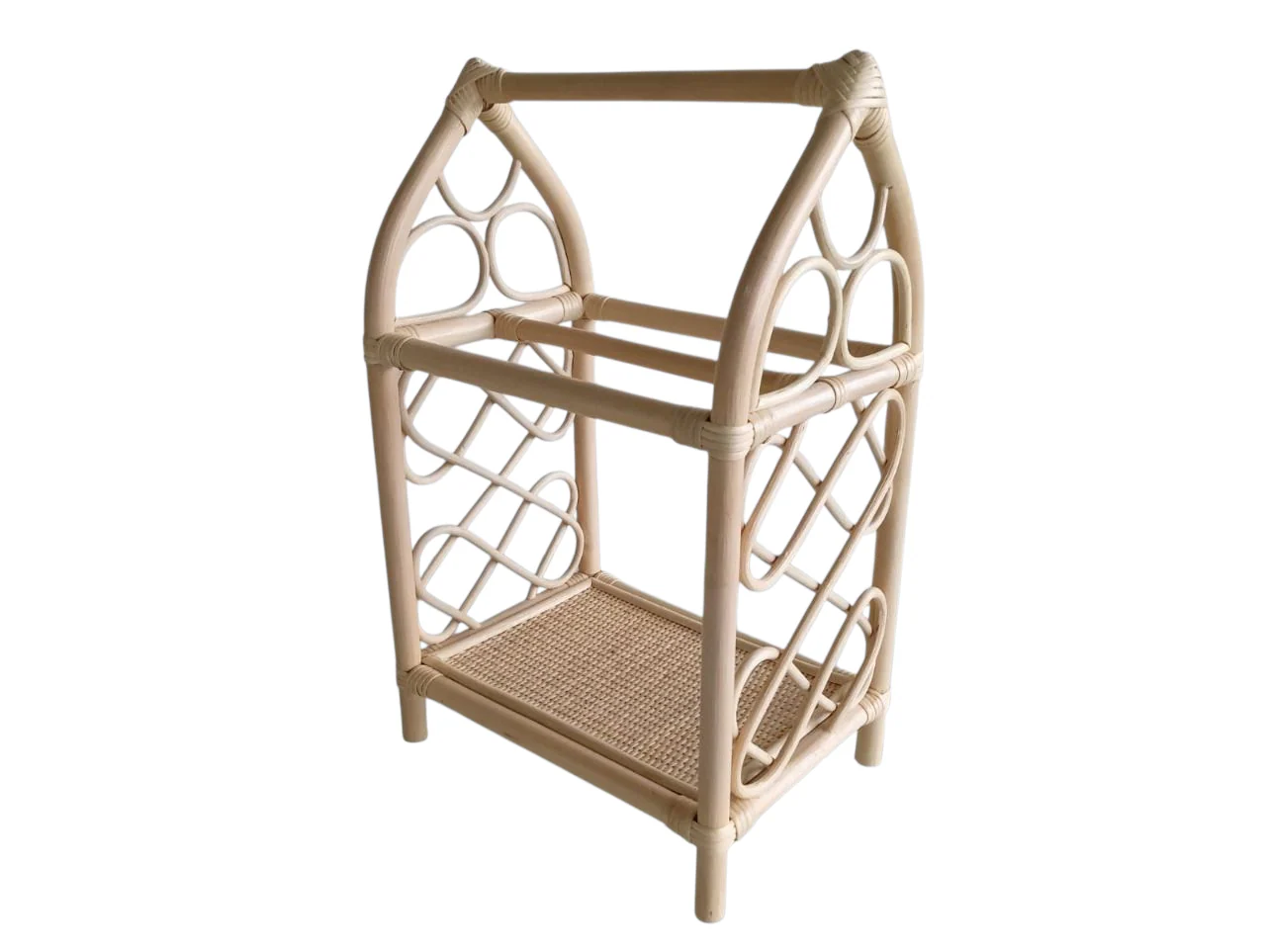 Rattan Doll Clothes Rack with Mini Hangers – Boho Pretend Play Closet for Girls - Image 2