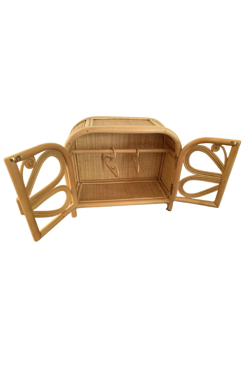Rattan Doll Clothes Wardrobe | Boho Butterfly Dresser for Kids | Eco-Friendly Nursery Decor - Image 2