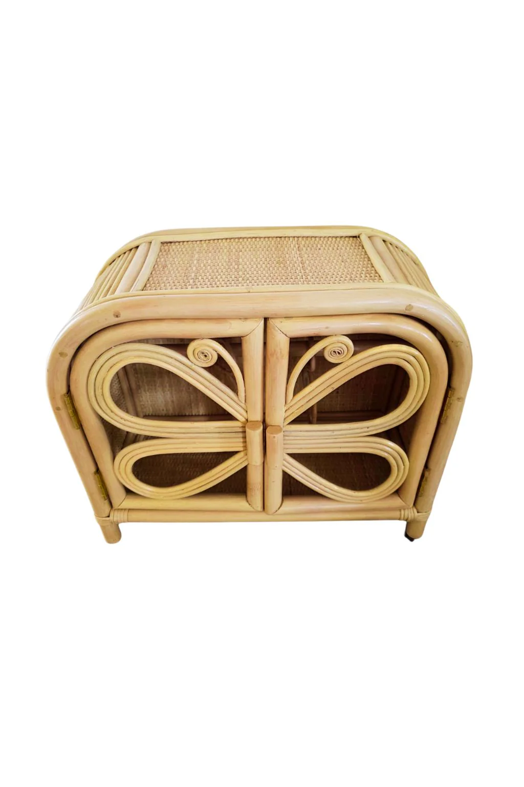 Rattan Doll Clothes Wardrobe | Boho Butterfly Dresser for Kids | Eco-Friendly Nursery Decor - Image 4